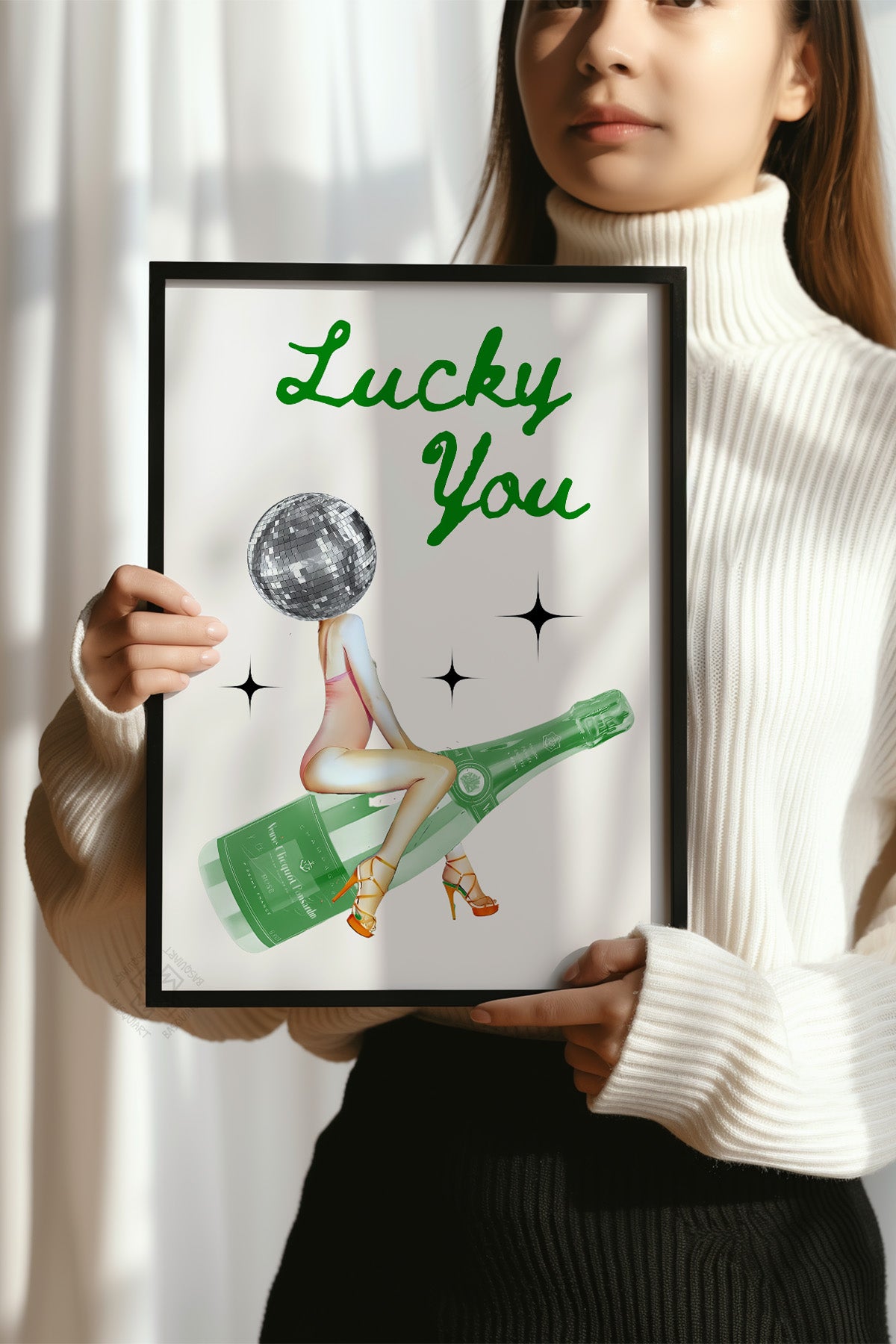 Lucky You Serisi Siyah Çerçeveli Poster, Tablo Duvar Dekoru No:134