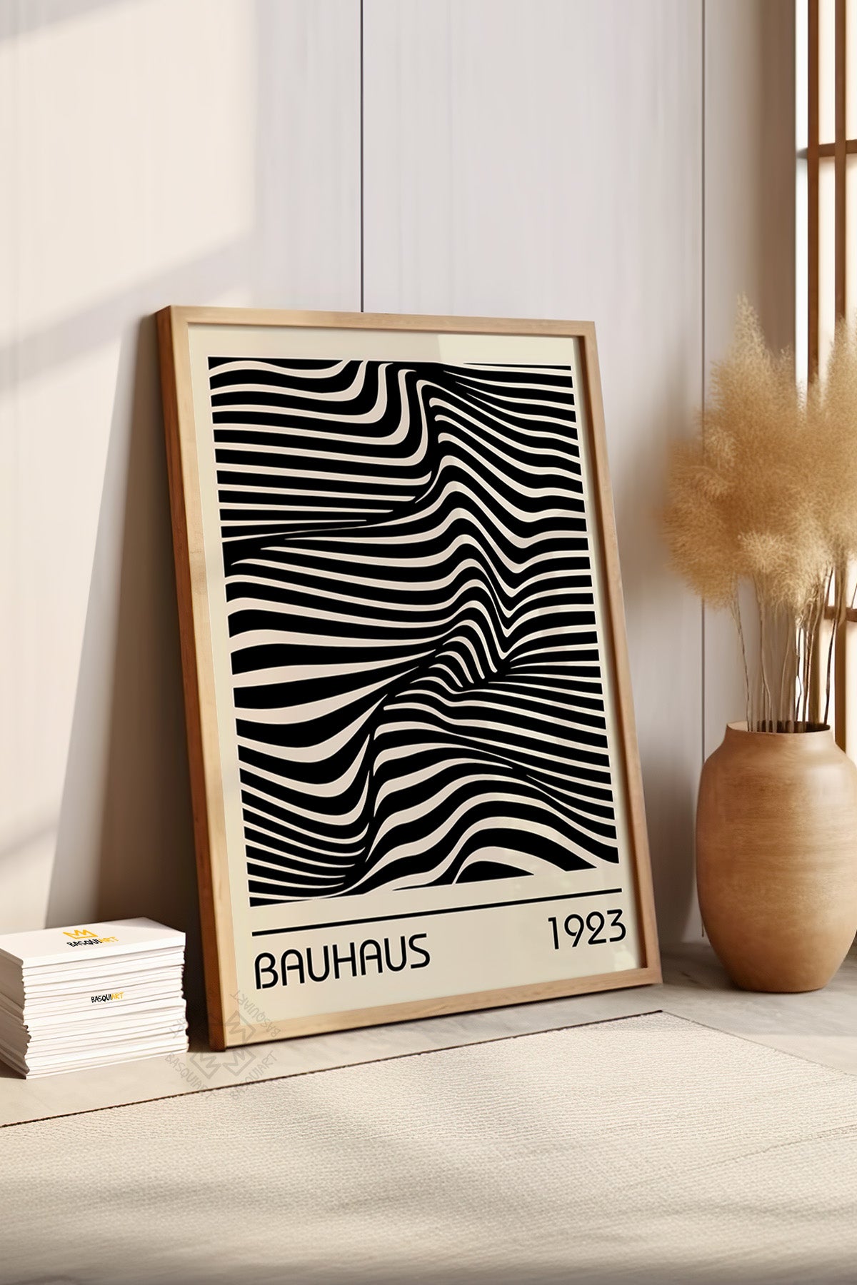 Bauhaus Serisi Ahşap Çerçeveli Poster, Tablo No:35