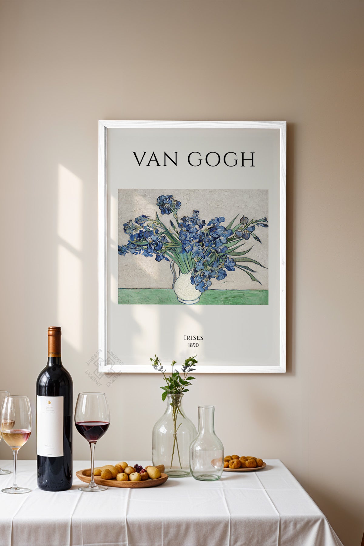 Vincent Van Gogh Serisi Beyaz Çerçeveli Poster, Tablo Duvar Dekoru No:3
