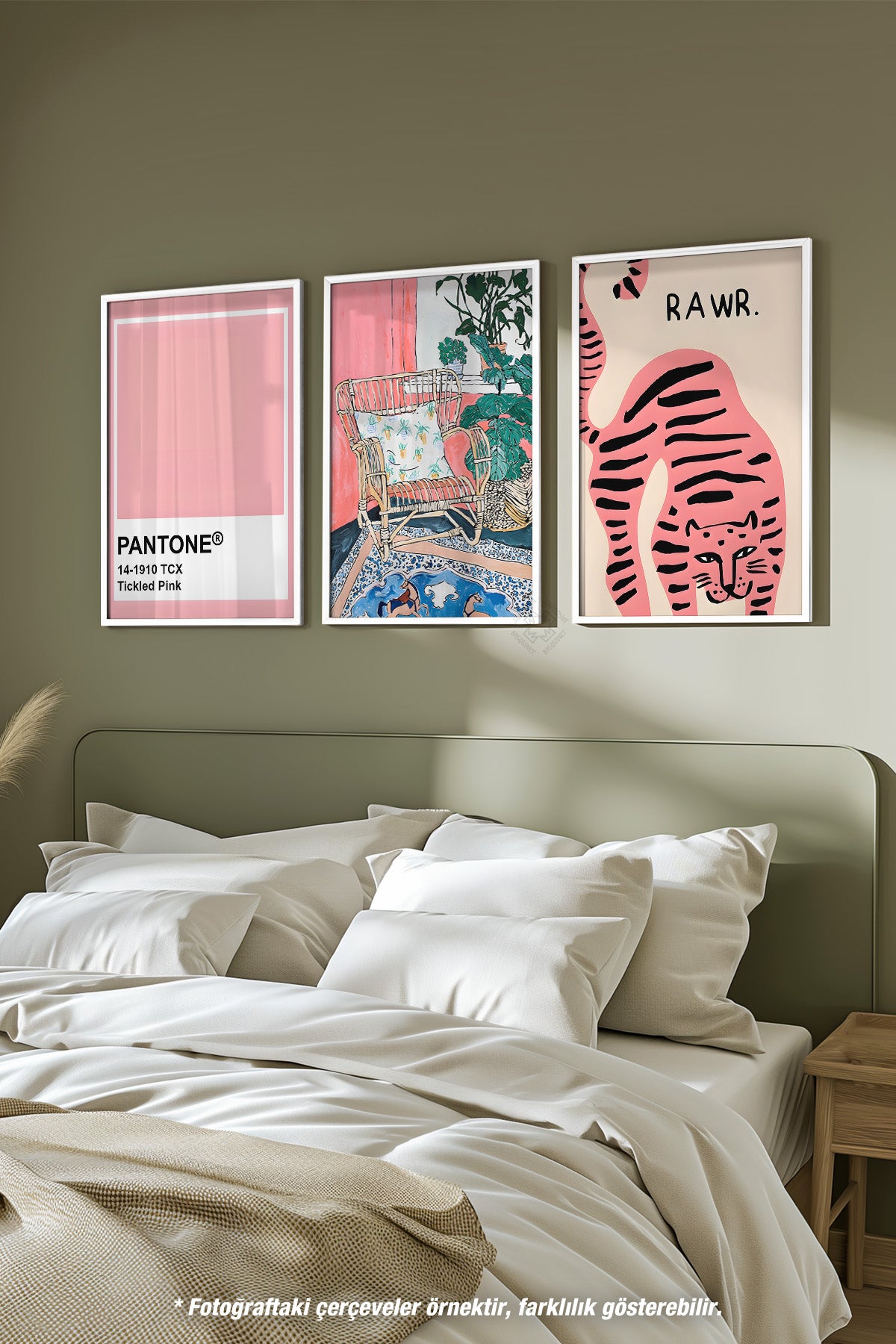 Grafik Tasarım 3'lü Beyaz Çerçeveli Poster, Tablo Seti No:27