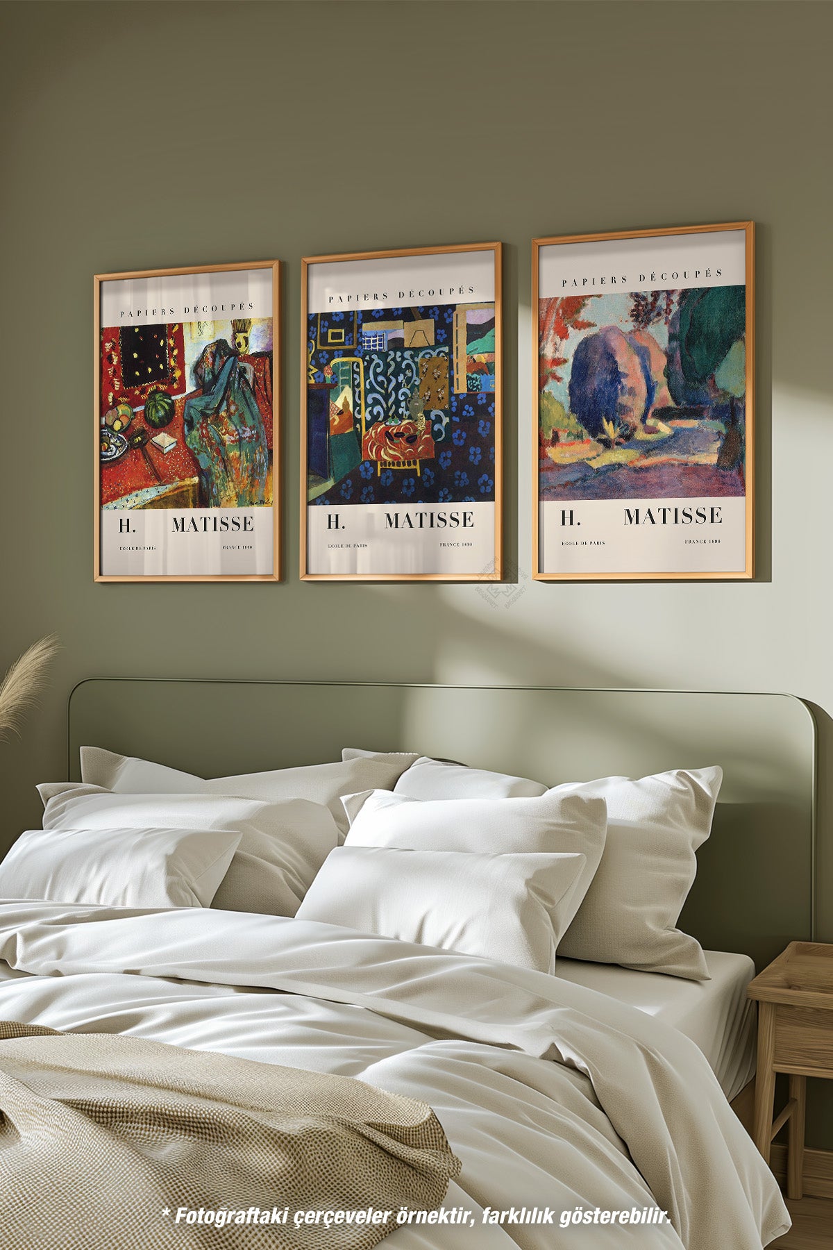 Henri Matisse 3'lü Ahşap Çerçeveli Poster, Tablo Seti No:18