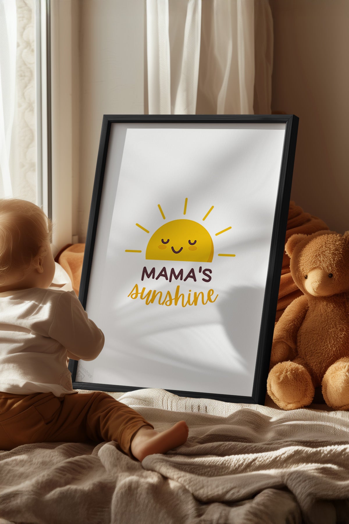 Çocuk Odası, Bebek Odası Siyah Çerçeveli Poster, Tablo No:19
