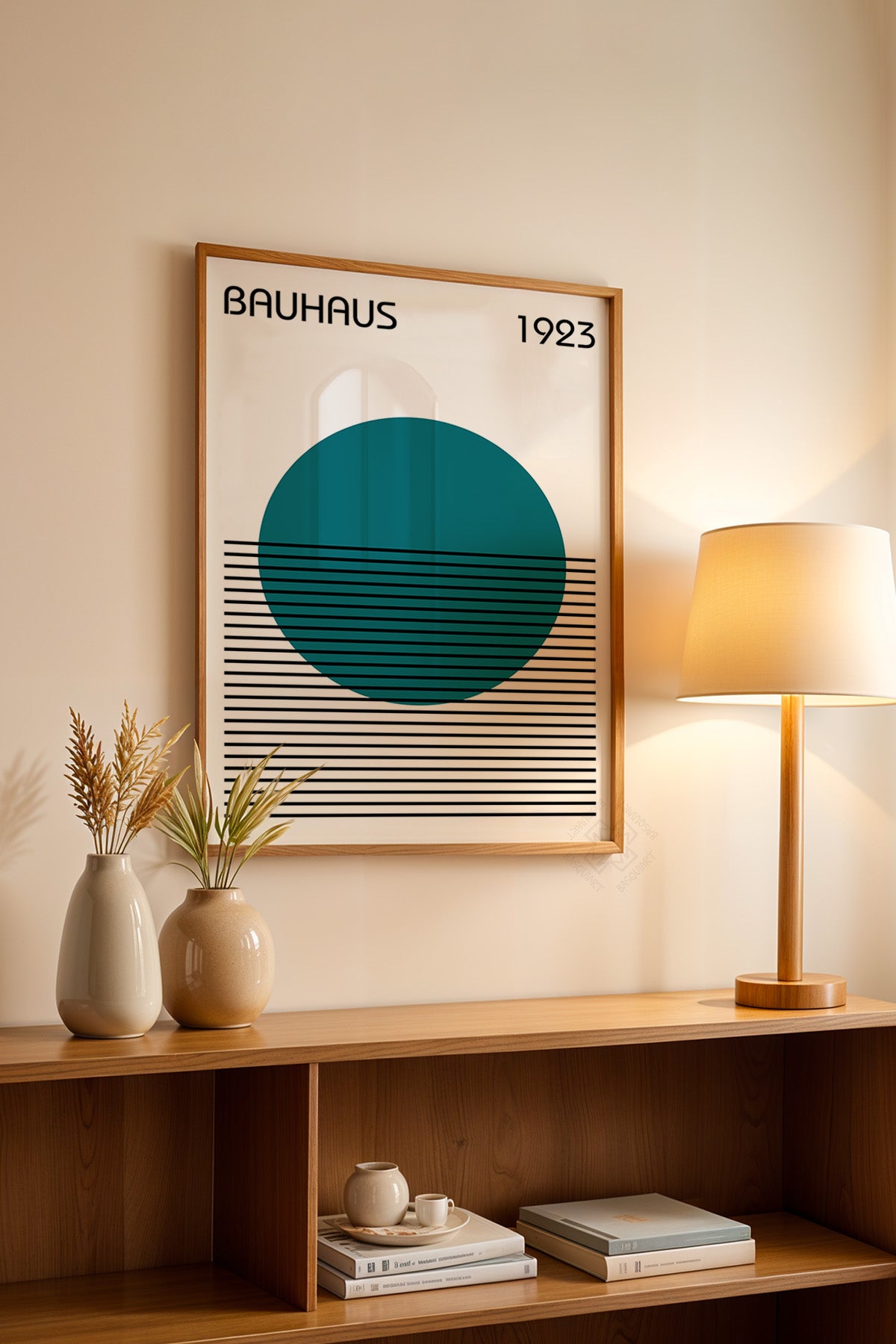 Bauhaus Serisi Ahşap Çerçeveli Poster, Tablo No:39