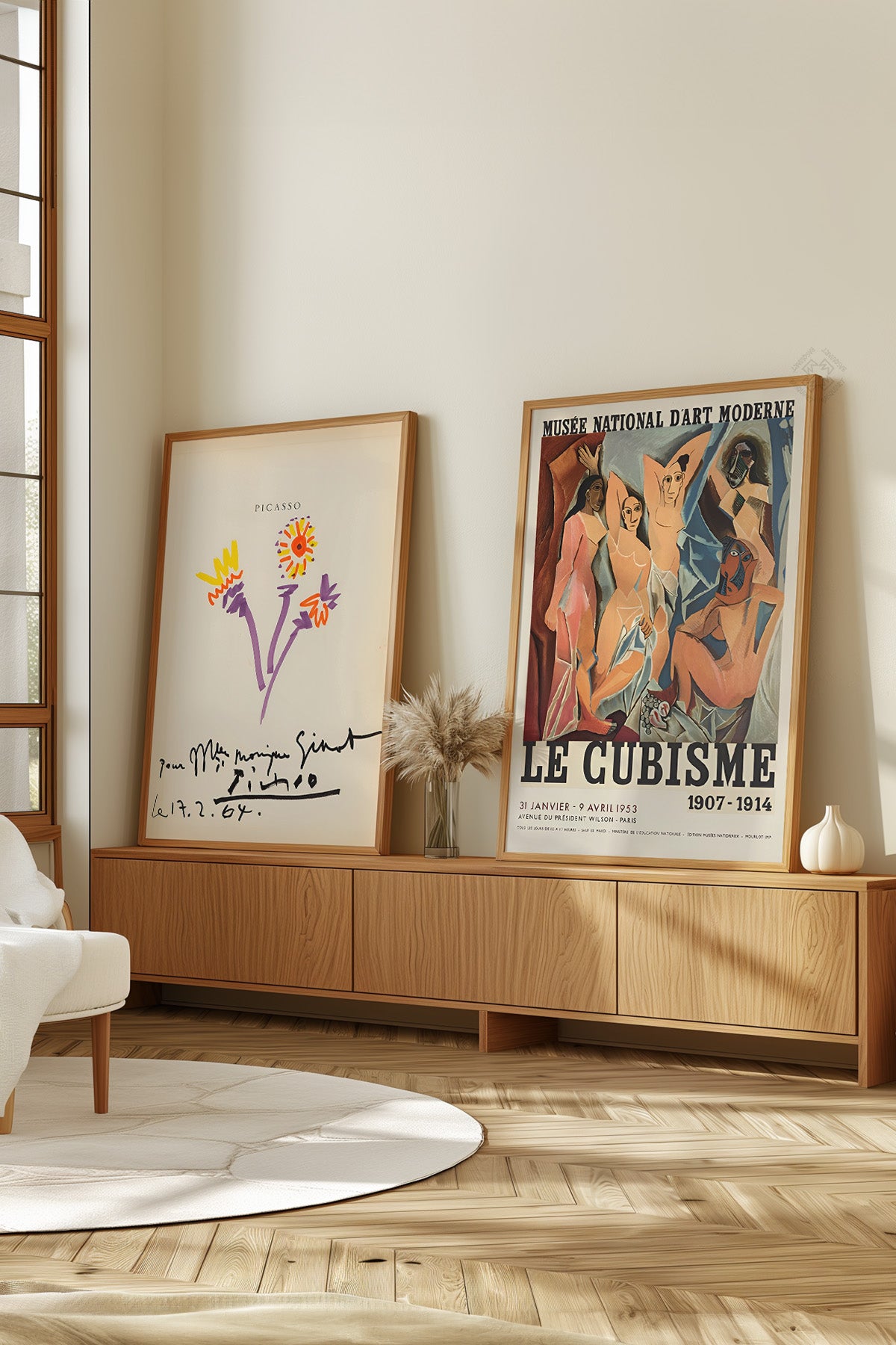 Picasso 2'li Ahşap Çerçeveli Poster, Sanatsal Tablo Seti No:12