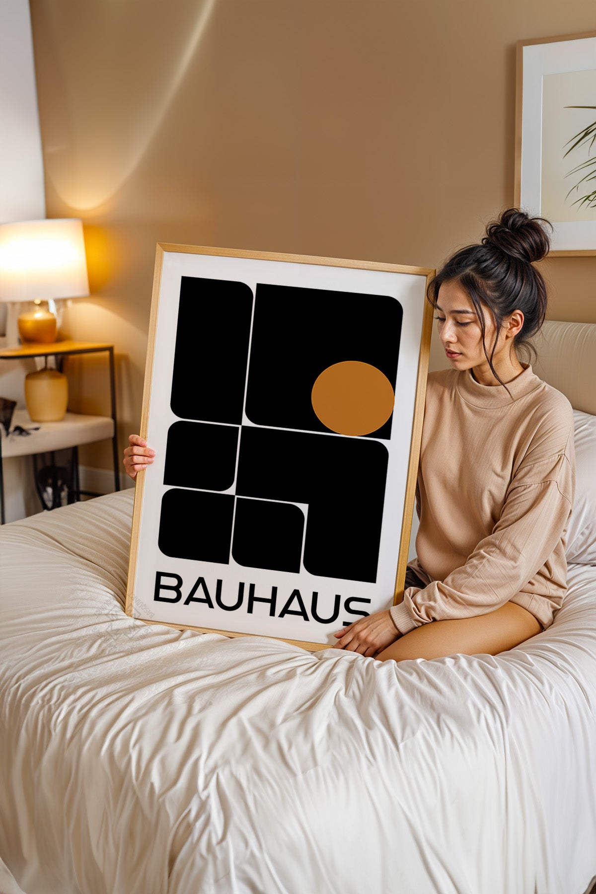 Bauhaus Serisi Ahşap Çerçeveli Poster, Tablo No:82