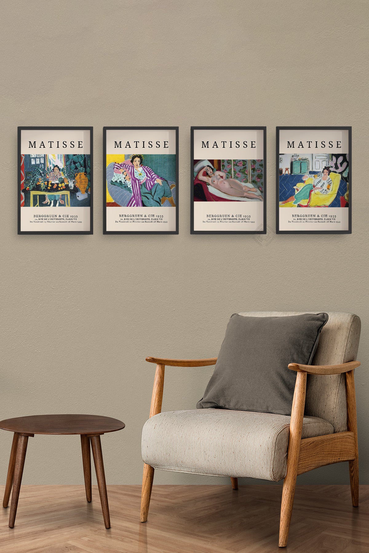 Matisse 4'lü Siyah Çerçeveli Poster, Tablo Seti No:55