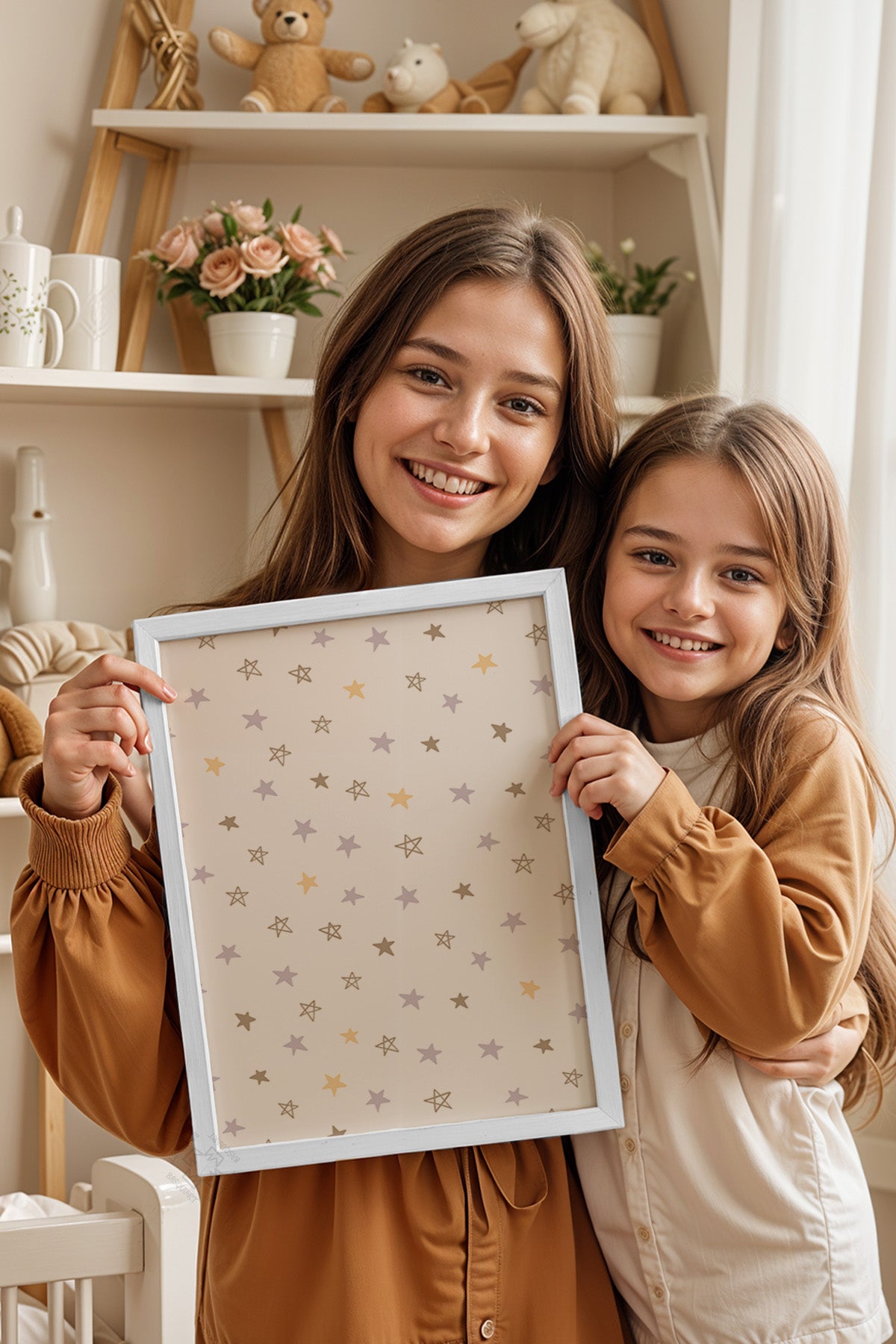 Çocuk Odası, Bebek Odası Beyaz Çerçeveli Poster, Tablo No:26