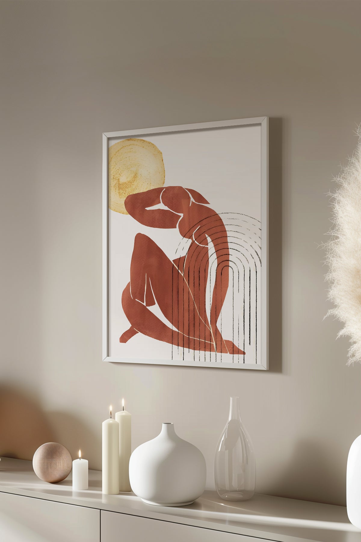 Bohemian Serisi Beyaz Çerçeveli Poster, Tablo No:24