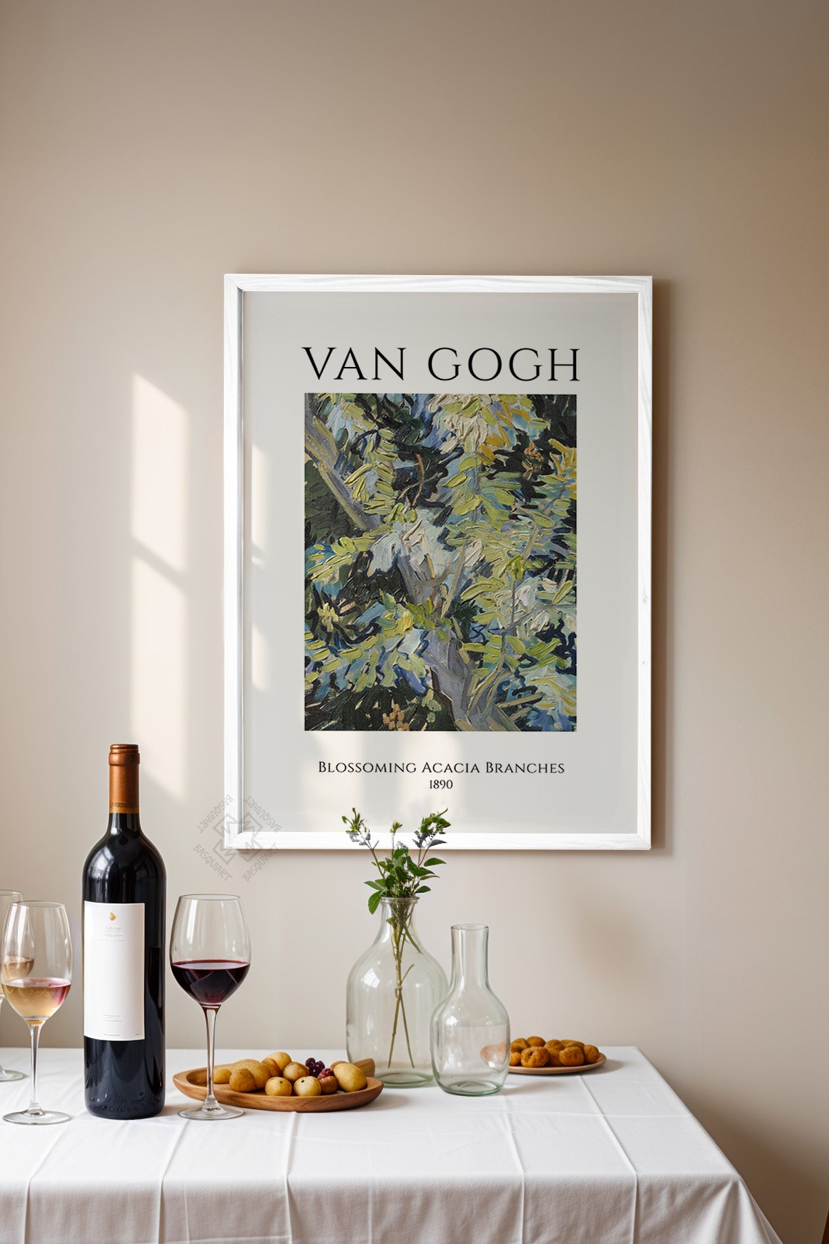 Vincent Van Gogh Serisi Beyaz Çerçeveli Poster, Tablo Duvar Dekoru No:16