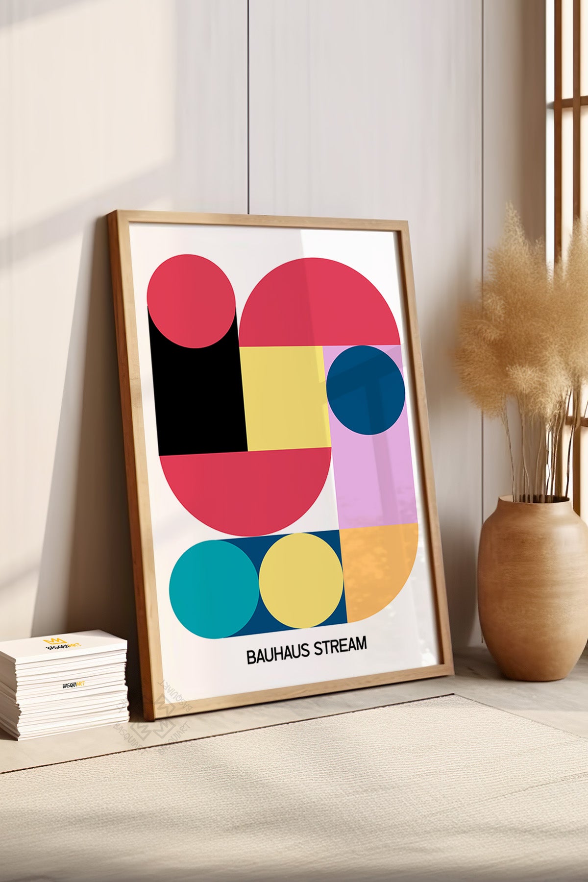 Bauhaus Serisi Ahşap Çerçeveli Poster, Tablo No:122