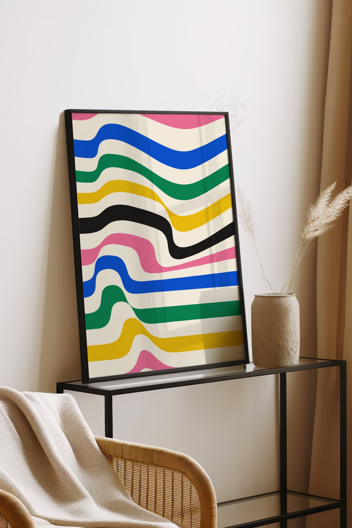 Bauhaus Serisi Siyah Çerçeveli Poster, Tablo No:36