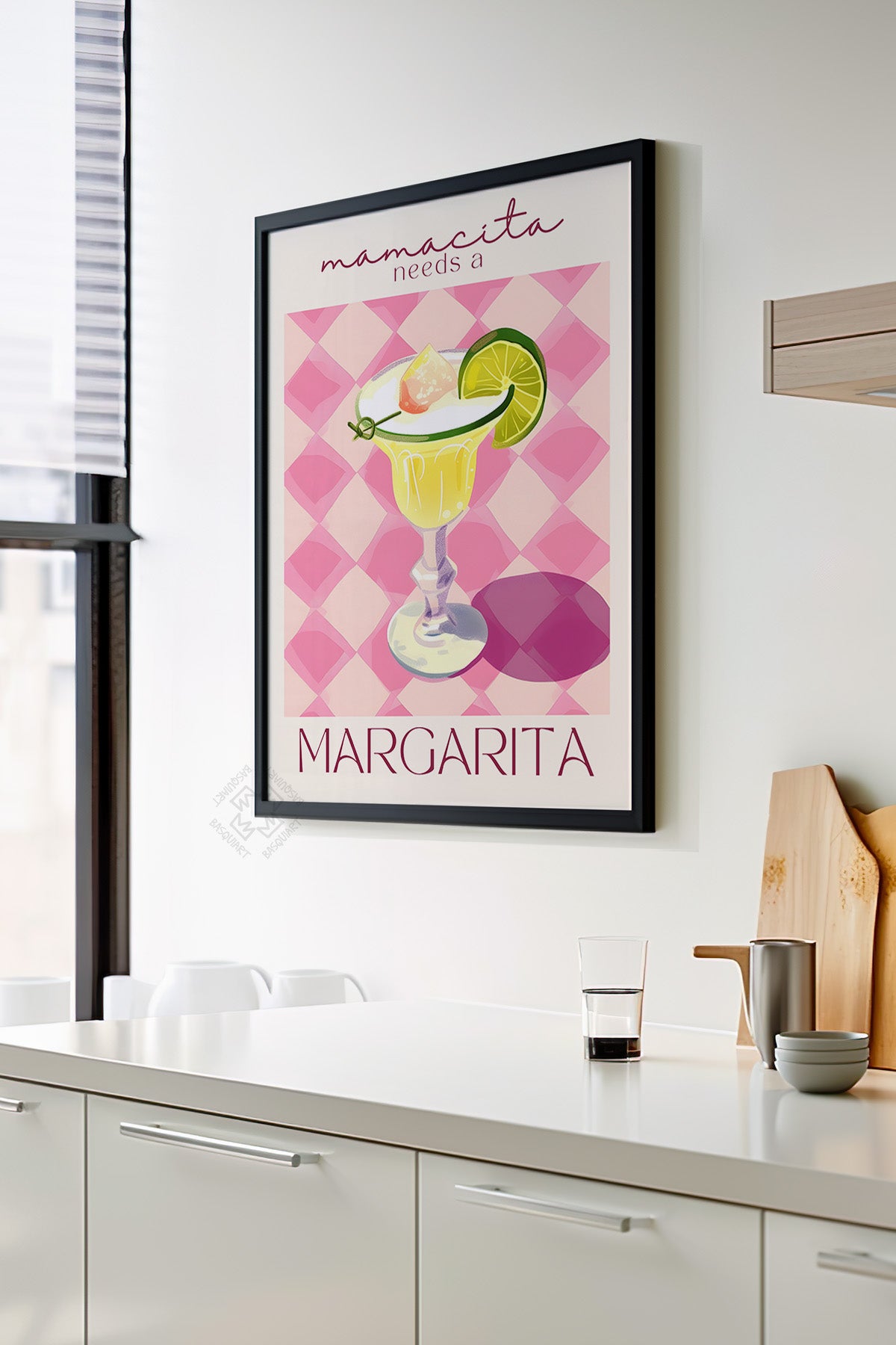 Kokteyl Serisi Siyah Çerçeveli Poster, Tablo, Cafe, Restoran, Mutfak Duvar Dekoru No:48