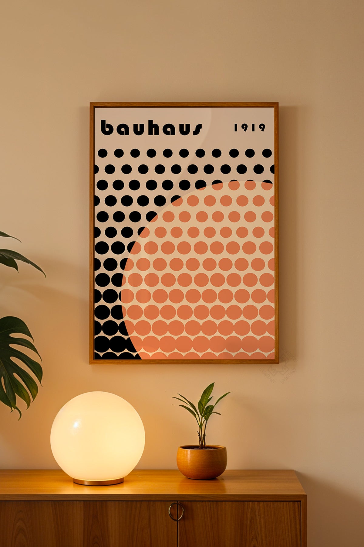 Bauhaus Serisi Ahşap Çerçeveli Poster, Tablo No:71