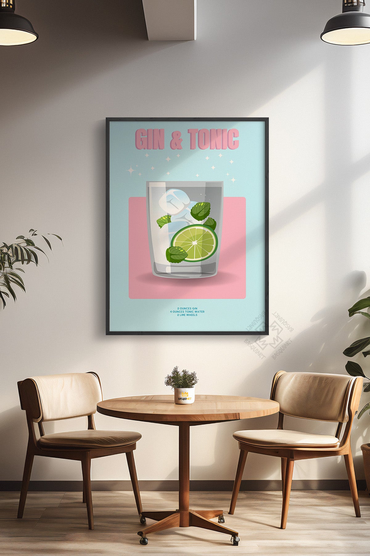 Kokteyl Serisi Siyah Çerçeveli Poster, Tablo, Cafe, Restoran, Mutfak Duvar Dekoru No:57