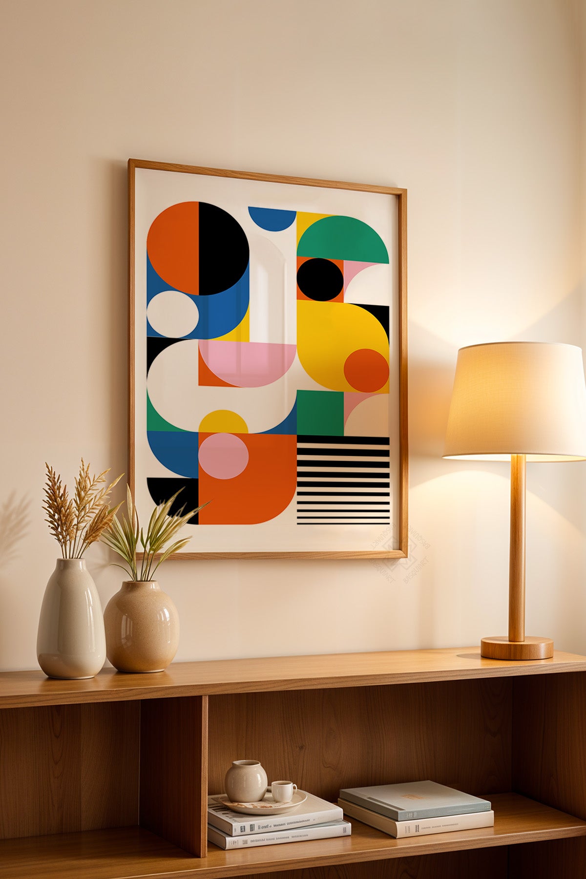 Bauhaus Serisi Ahşap Çerçeveli Poster, Tablo No:11