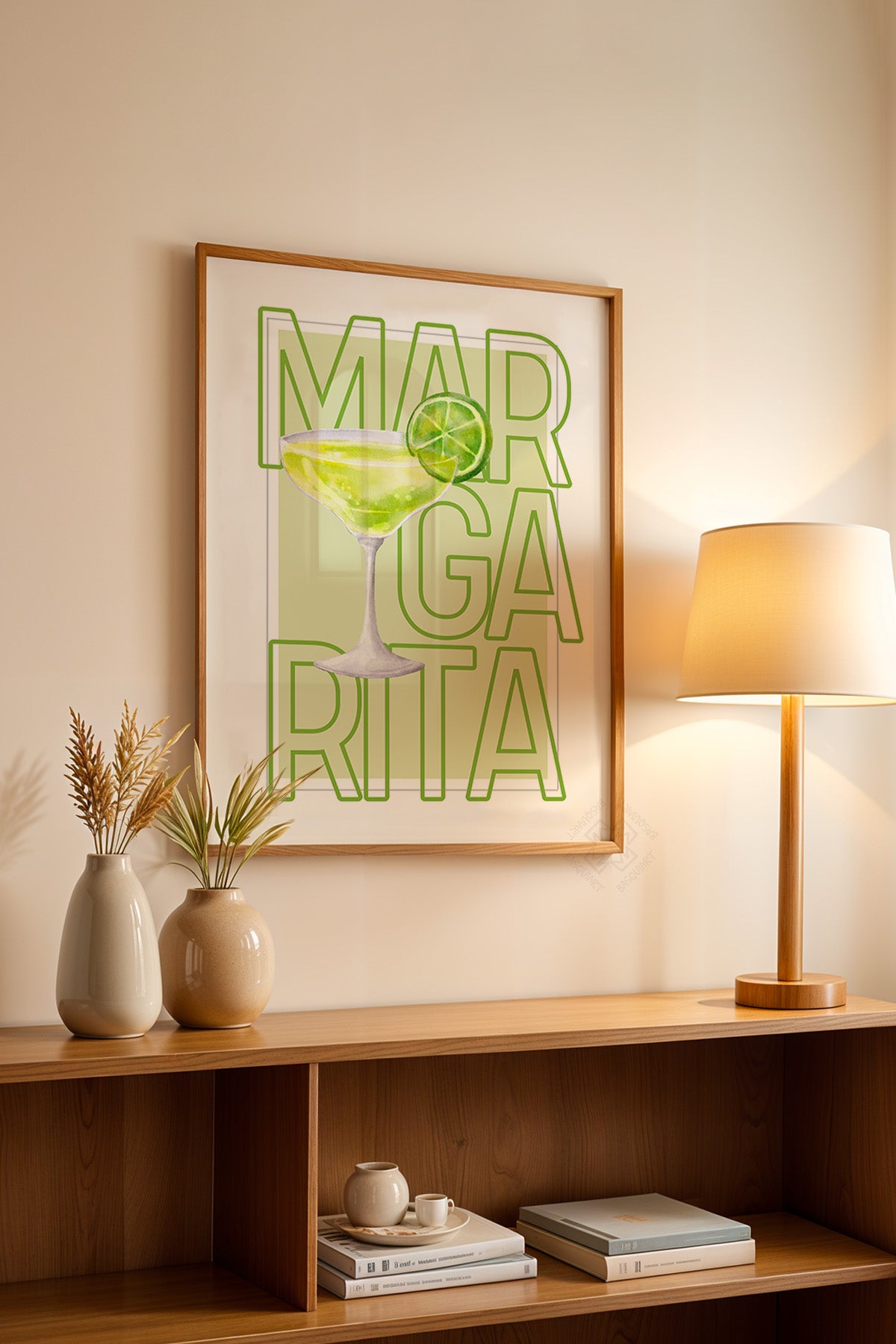 Kokteyl Serisi Ahşap Çerçeveli Poster, Tablo, Cafe, Restoran, Mutfak Duvar Dekoru No:44