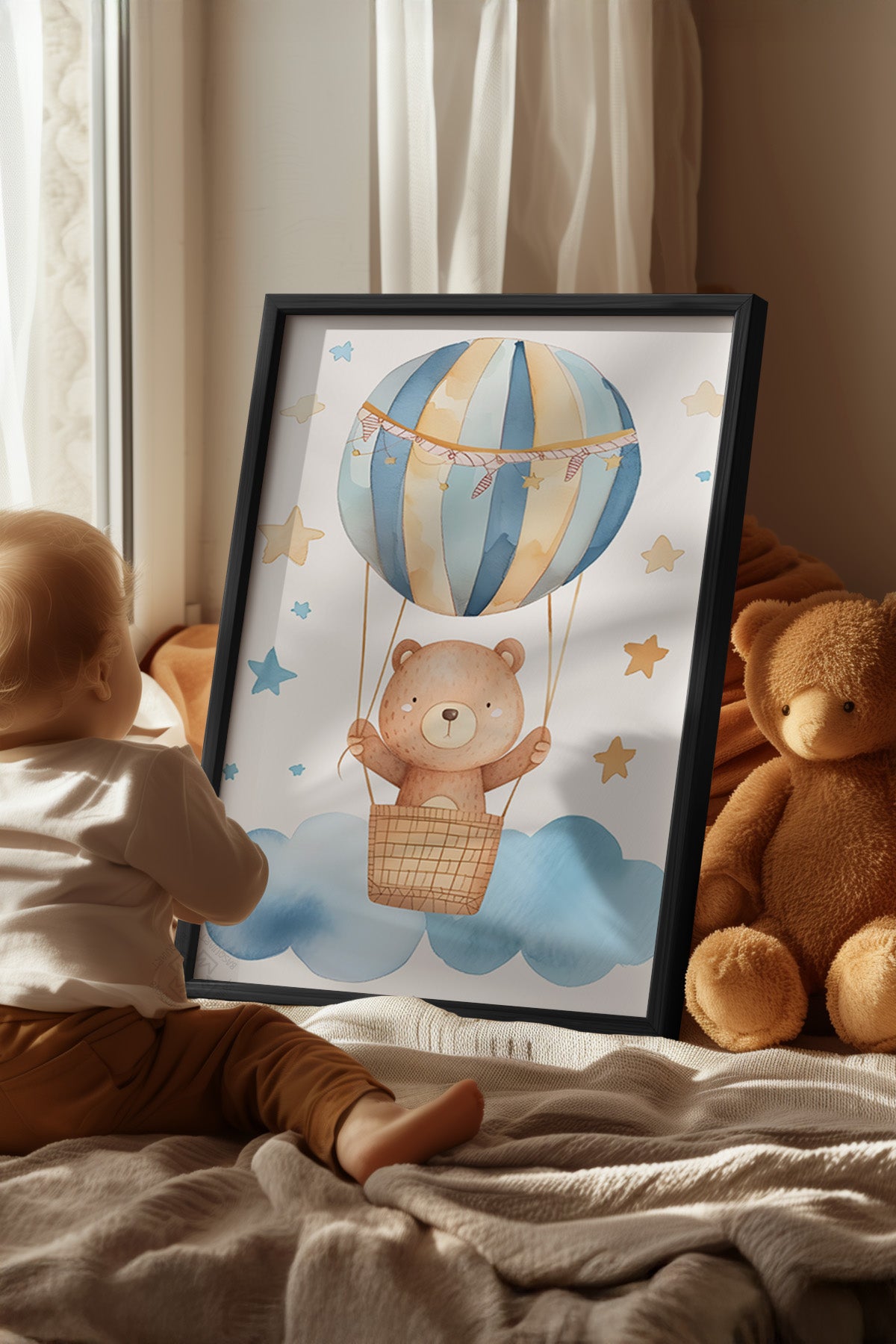 Çocuk Odası, Bebek Odası Siyah Çerçeveli Poster, Tablo No:85