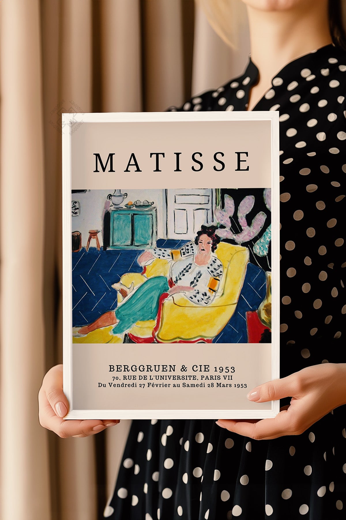 Henri Matisse Serisi Beyaz Çerçeveli Poster, Tablo Duvar Dekoru No:7