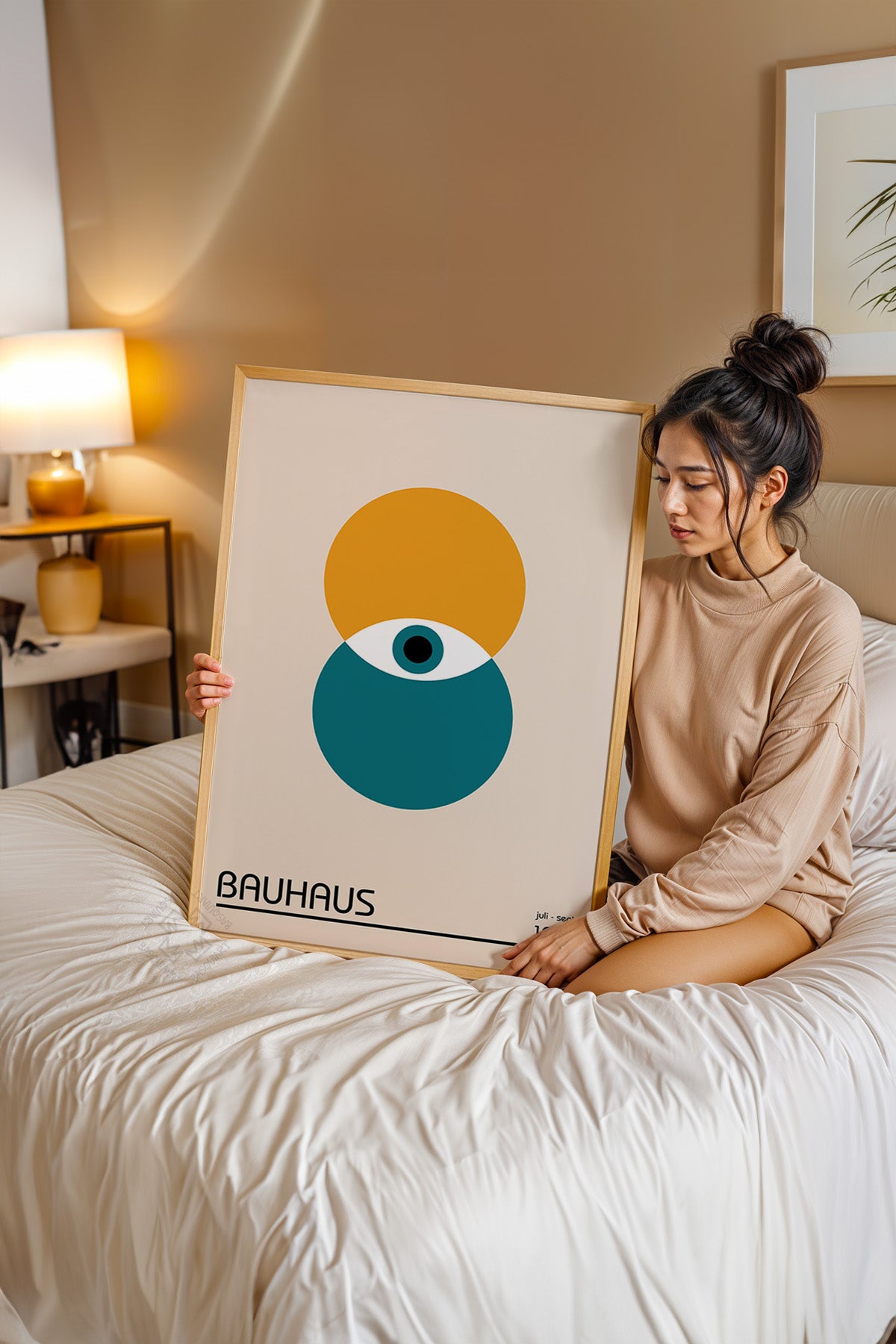 Bauhaus Serisi Ahşap Çerçeveli Poster, Tablo No:21