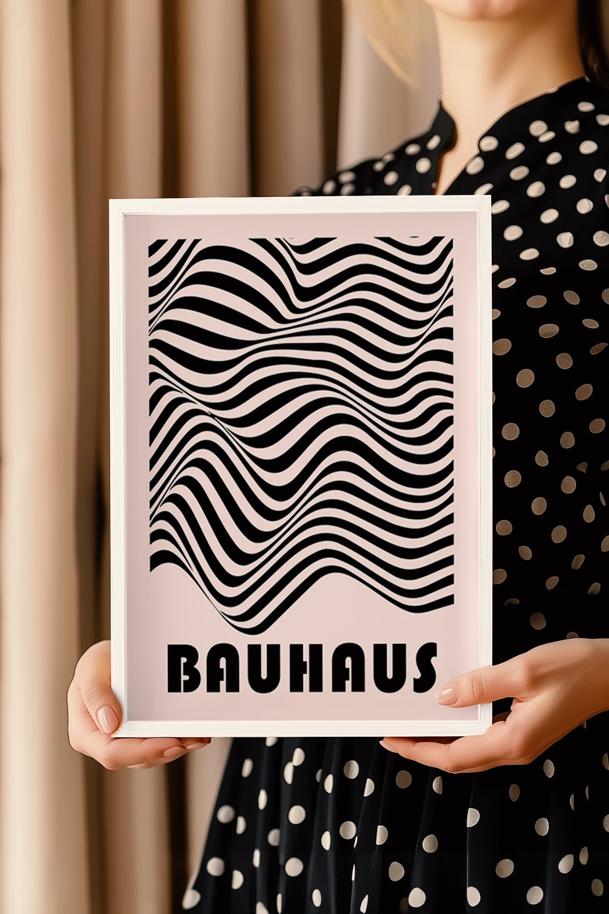 Bauhaus Serisi Beyaz Çerçeveli Poster, Tablo No:70