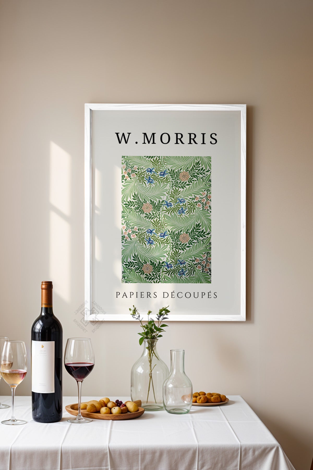 William Morris Serisi Beyaz Çerçeveli Poster, Tablo Duvar Dekoru No:13