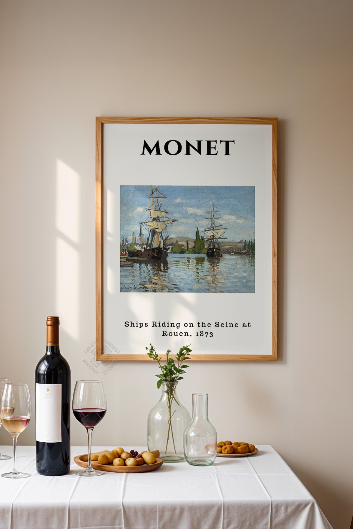 Claude Monet Serisi Ahşap Çerçeveli Poster, Tablo Duvar Dekoru No:24
