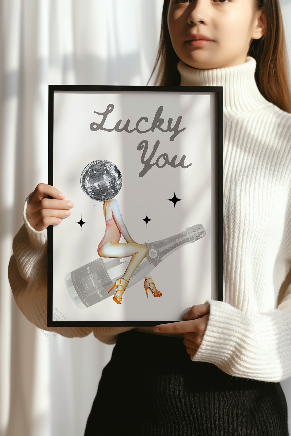 Lucky You Serisi Siyah Çerçeveli Poster, Tablo Duvar Dekoru No:11