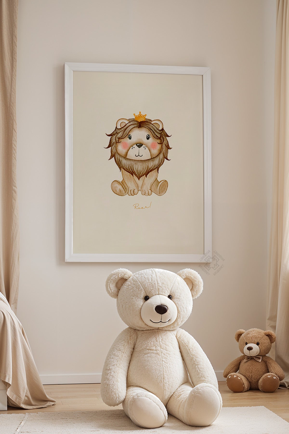 Çocuk Odası, Bebek Odası Beyaz Çerçeveli Poster, Tablo No:35