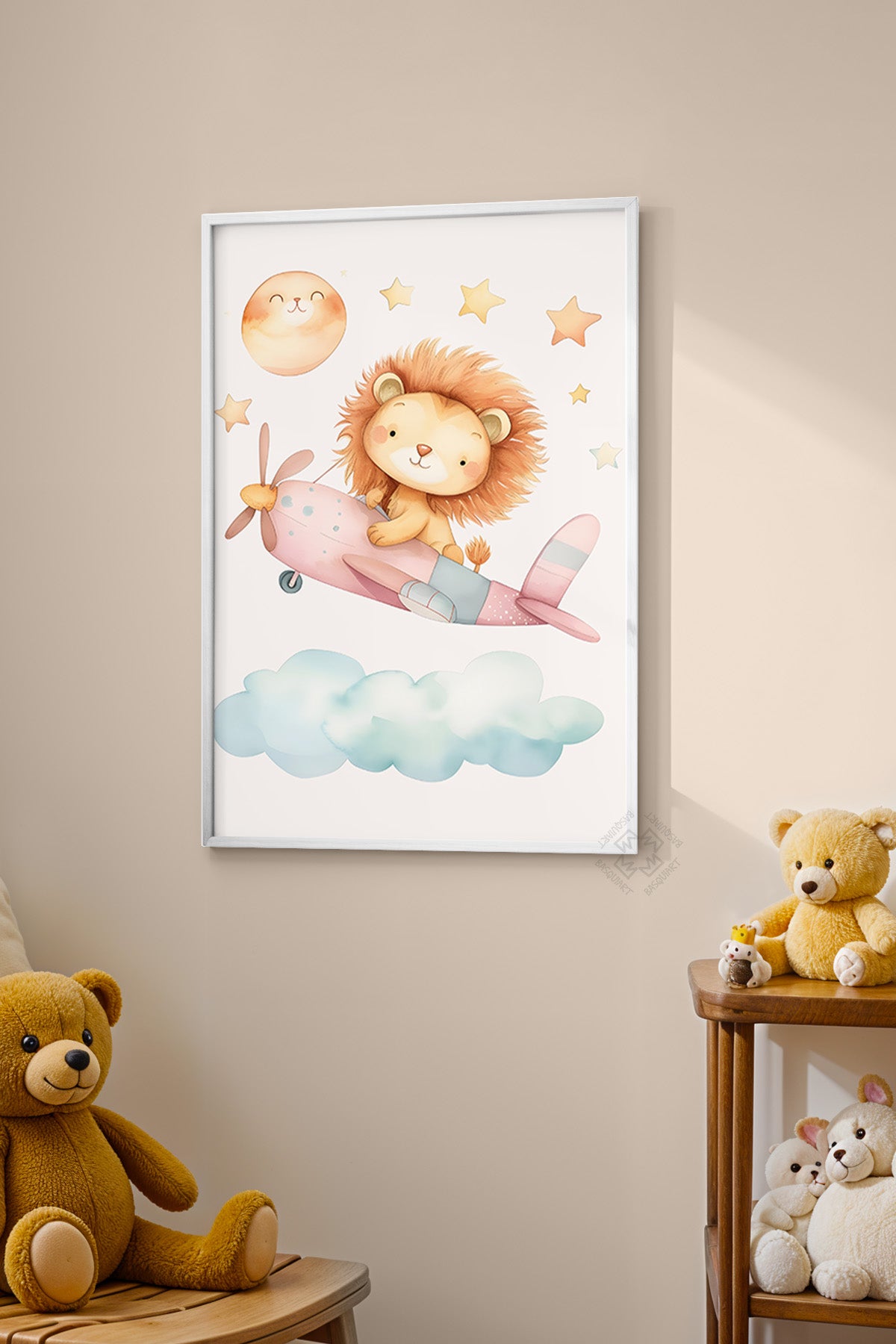 Çocuk Odası, Bebek Odası Beyaz Çerçeveli Poster, Tablo No:42