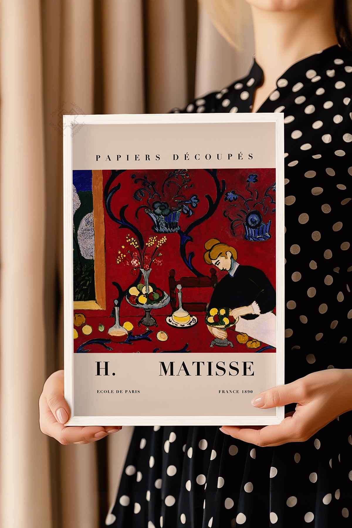 Henri Matisse Serisi Beyaz Çerçeveli Poster, Tablo Duvar Dekoru No:22