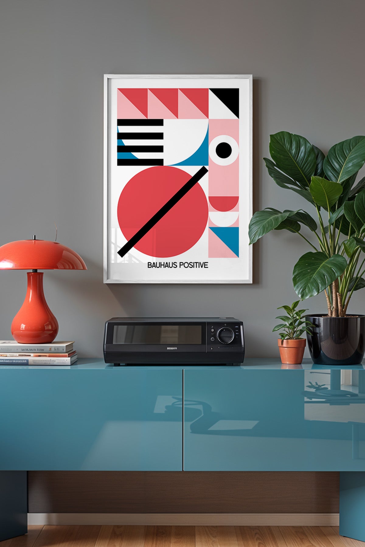 Bauhaus Serisi Beyaz Çerçeveli Poster, Tablo No:120