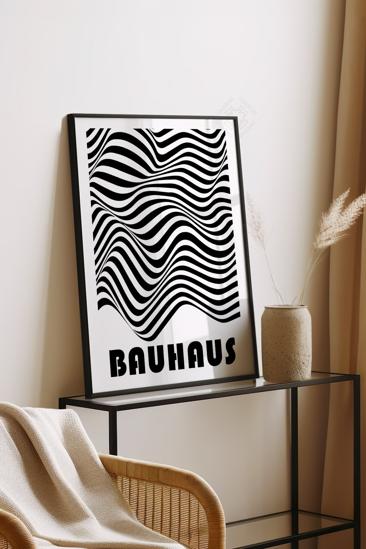 Bauhaus Serisi Siyah Çerçeveli Poster, Tablo No:69
