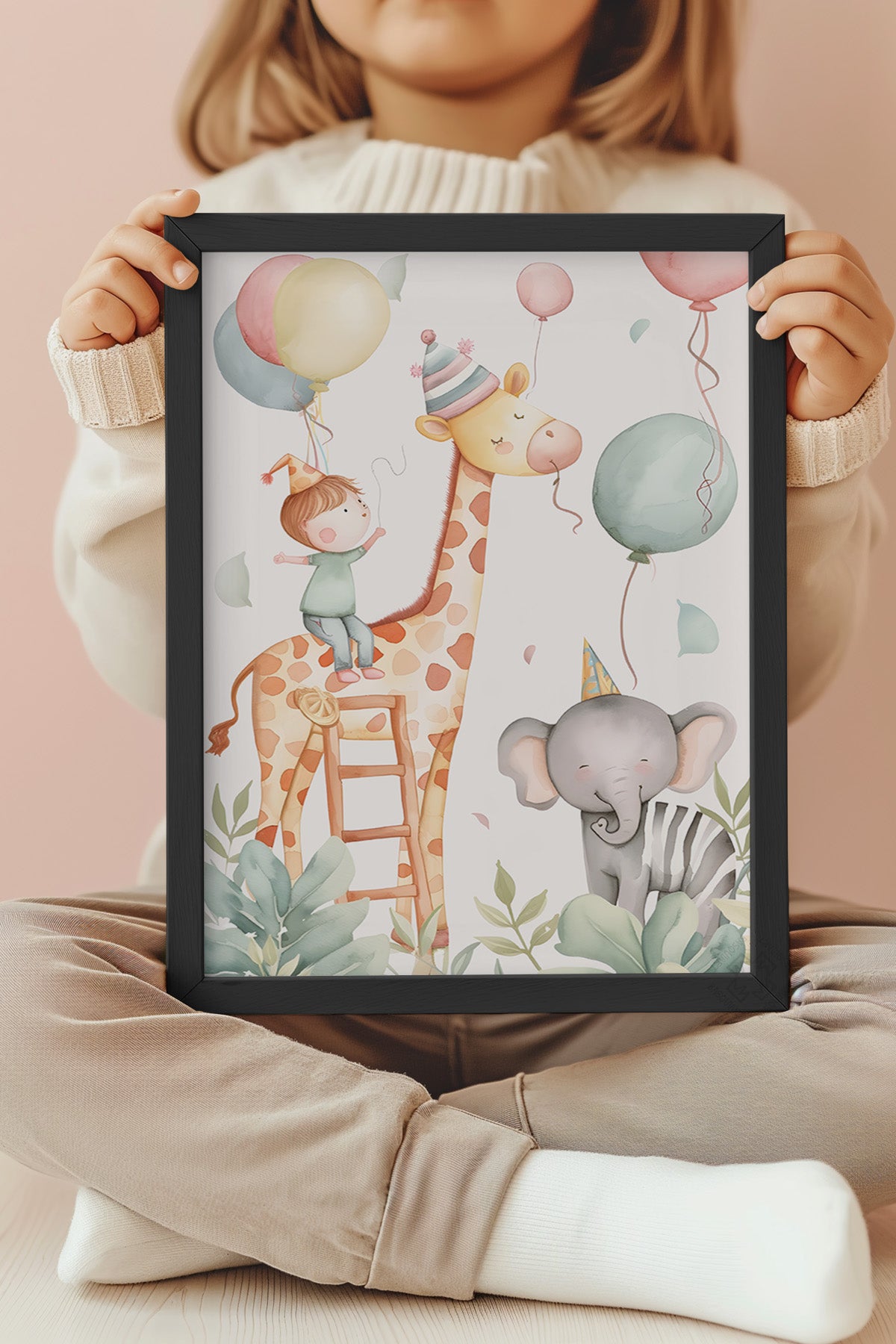 Çocuk Odası, Bebek Odası Siyah Çerçeveli Poster, Tablo No:77