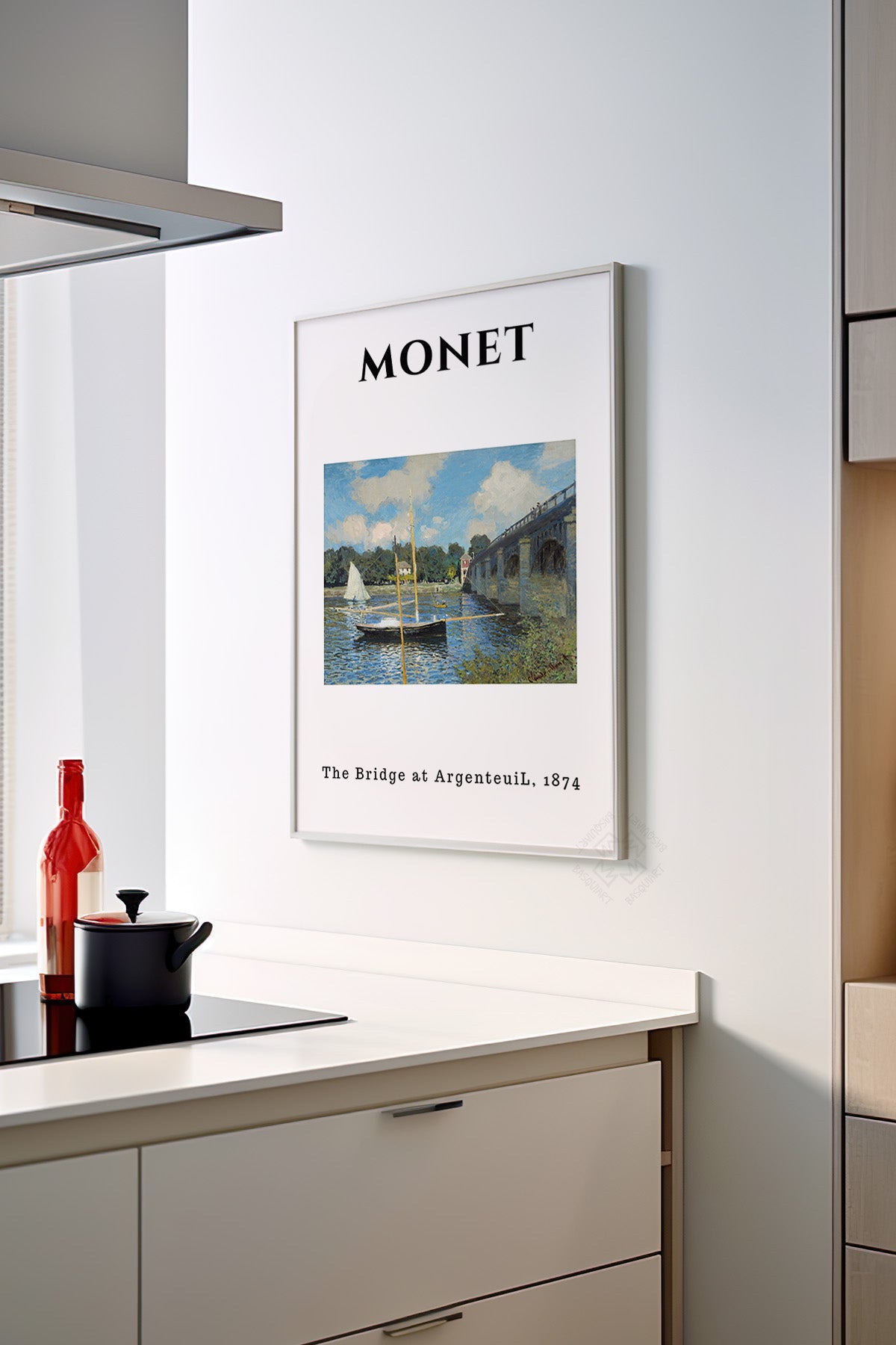 Claude Monet Serisi Beyaz Çerçeveli Poster, Tablo Duvar Dekoru No:20
