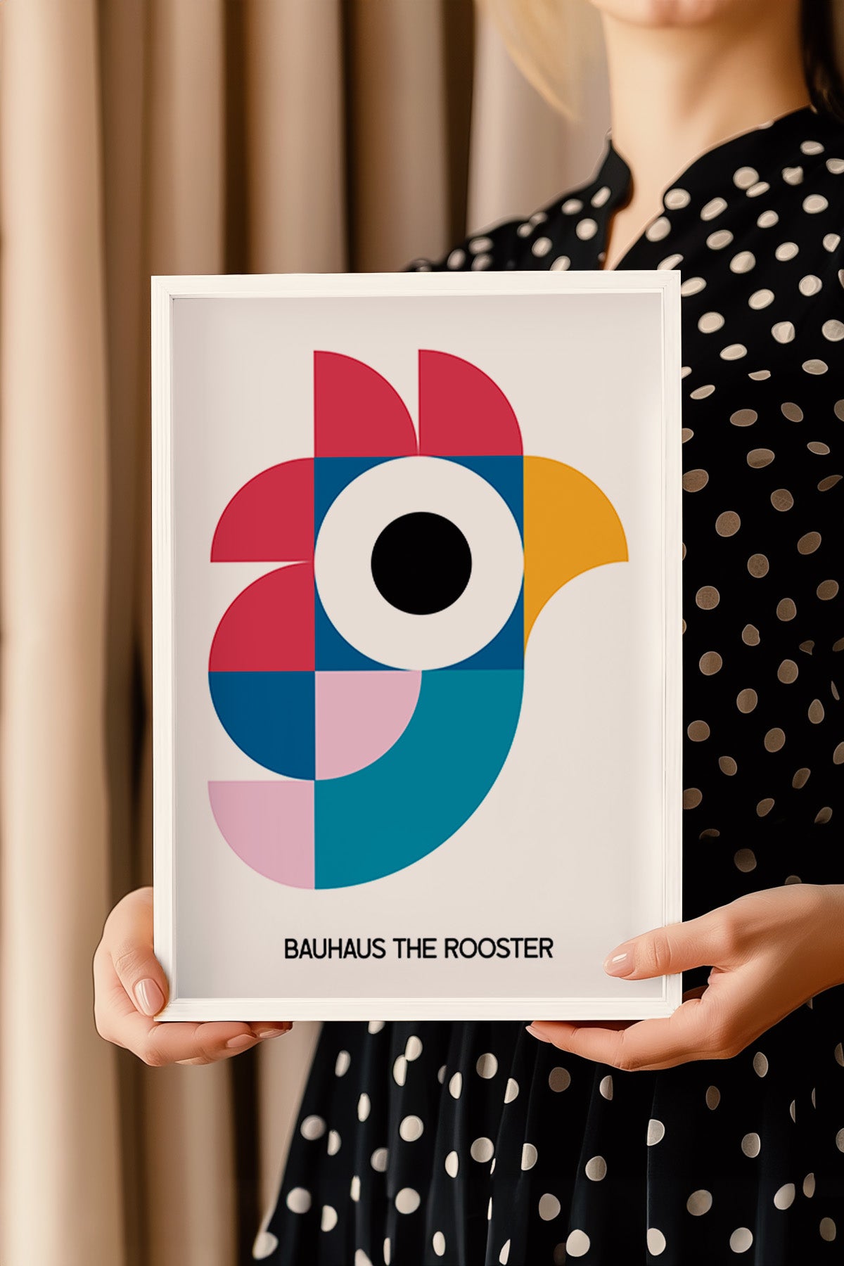 Bauhaus Serisi Beyaz Çerçeveli Poster, Tablo No:121