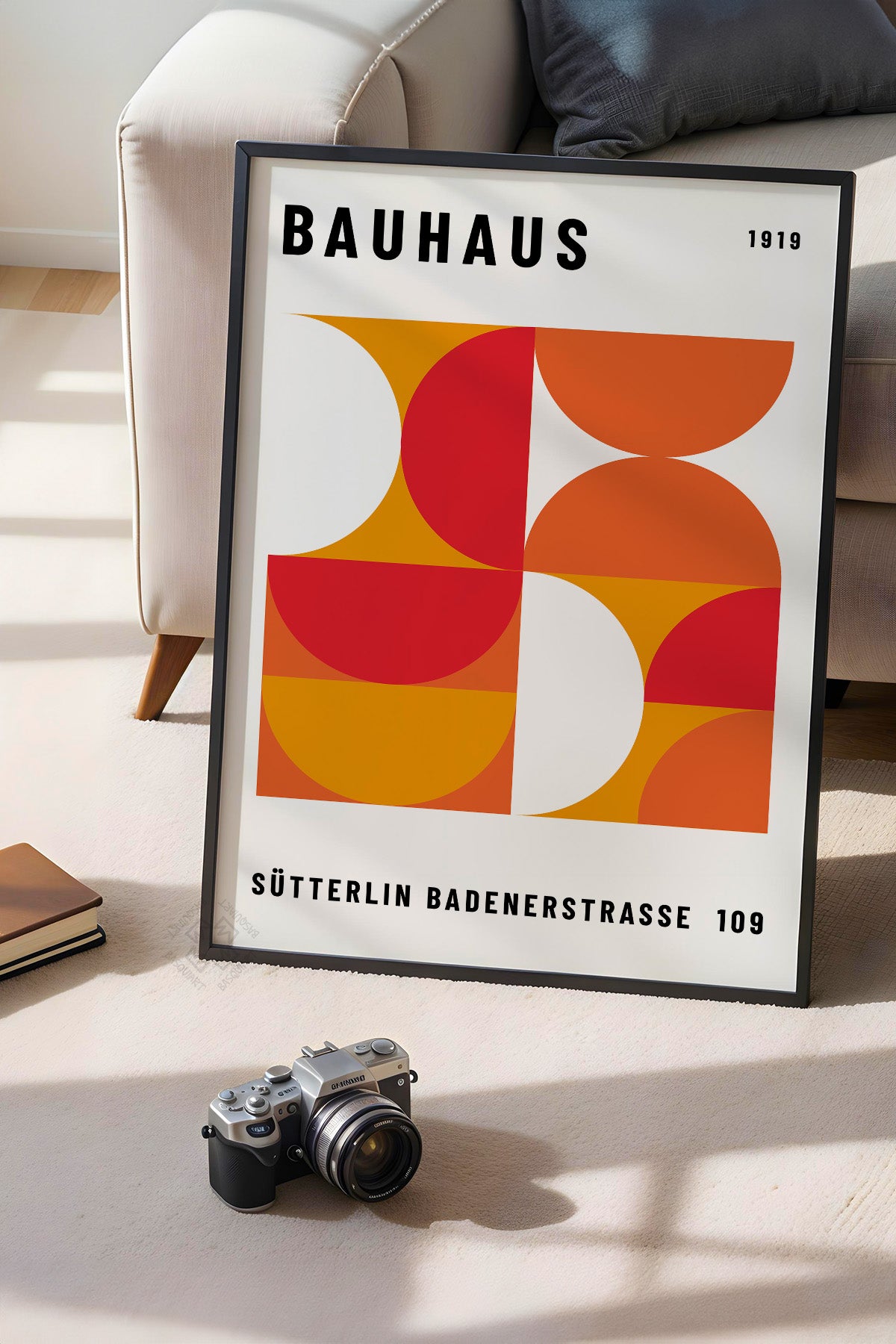 Bauhaus Serisi Siyah Çerçeveli Poster, Tablo No:91