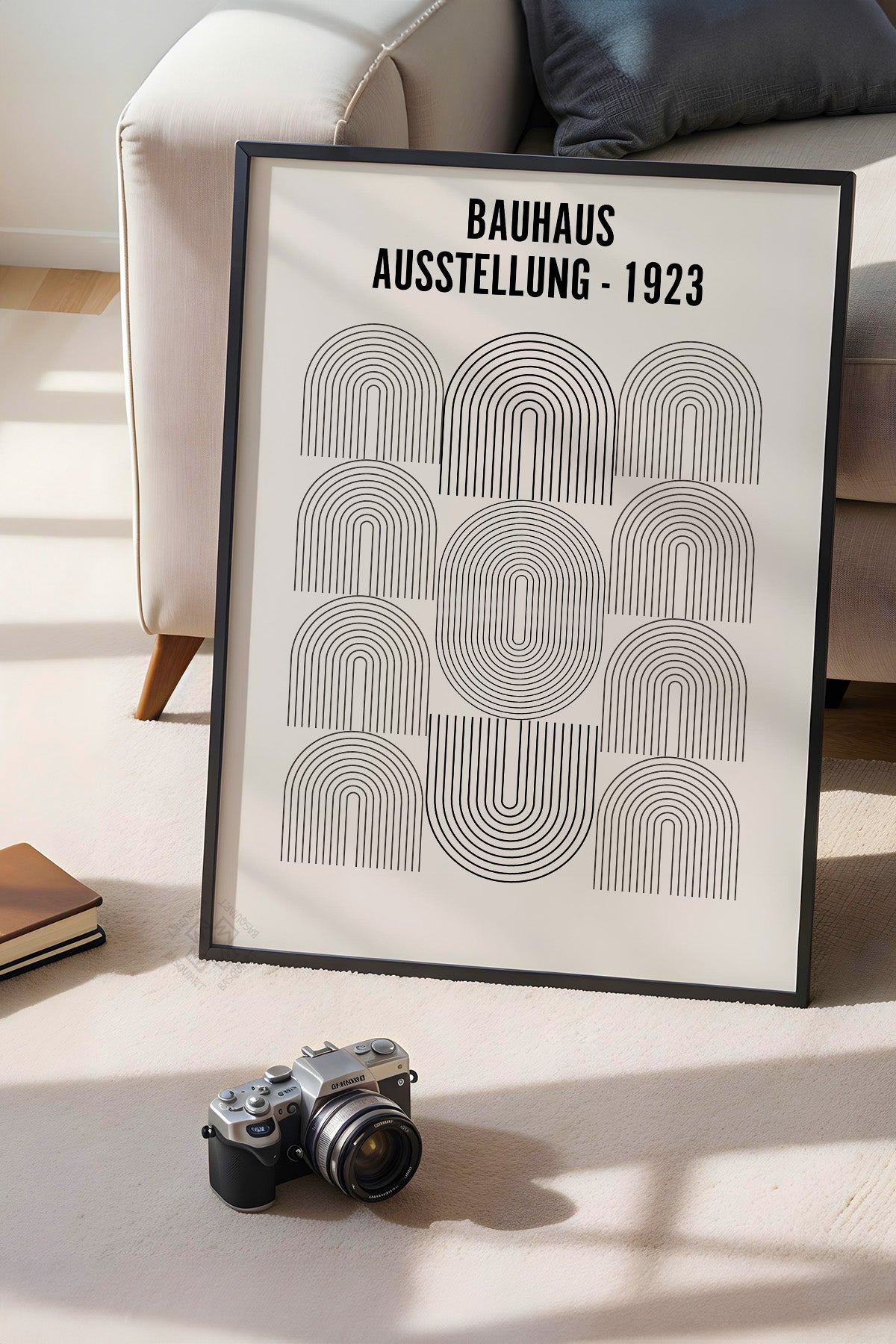 Bauhaus Serisi Siyah Çerçeveli Poster, Tablo No:112