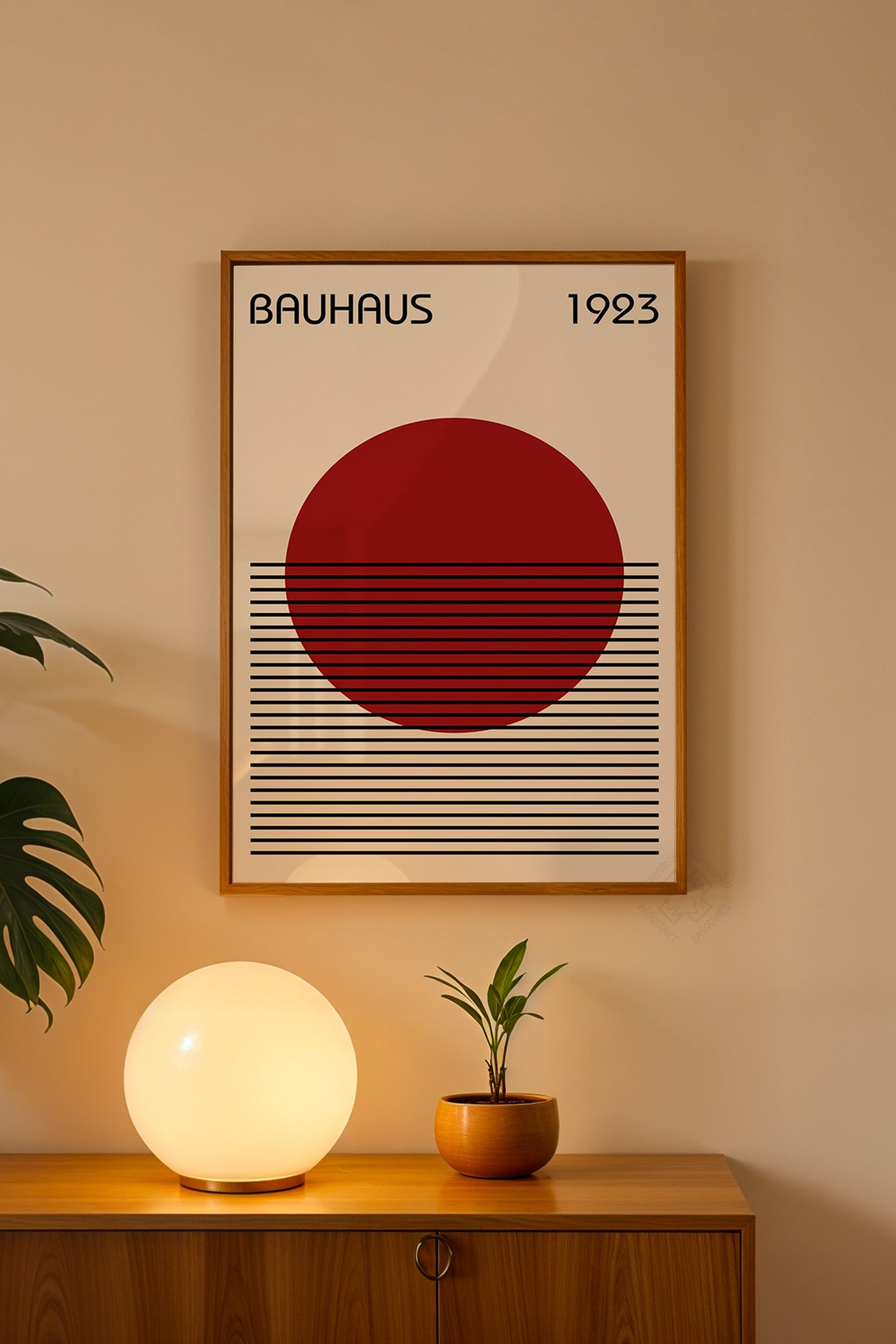 Bauhaus Serisi Ahşap Çerçeveli Poster, Tablo No:29