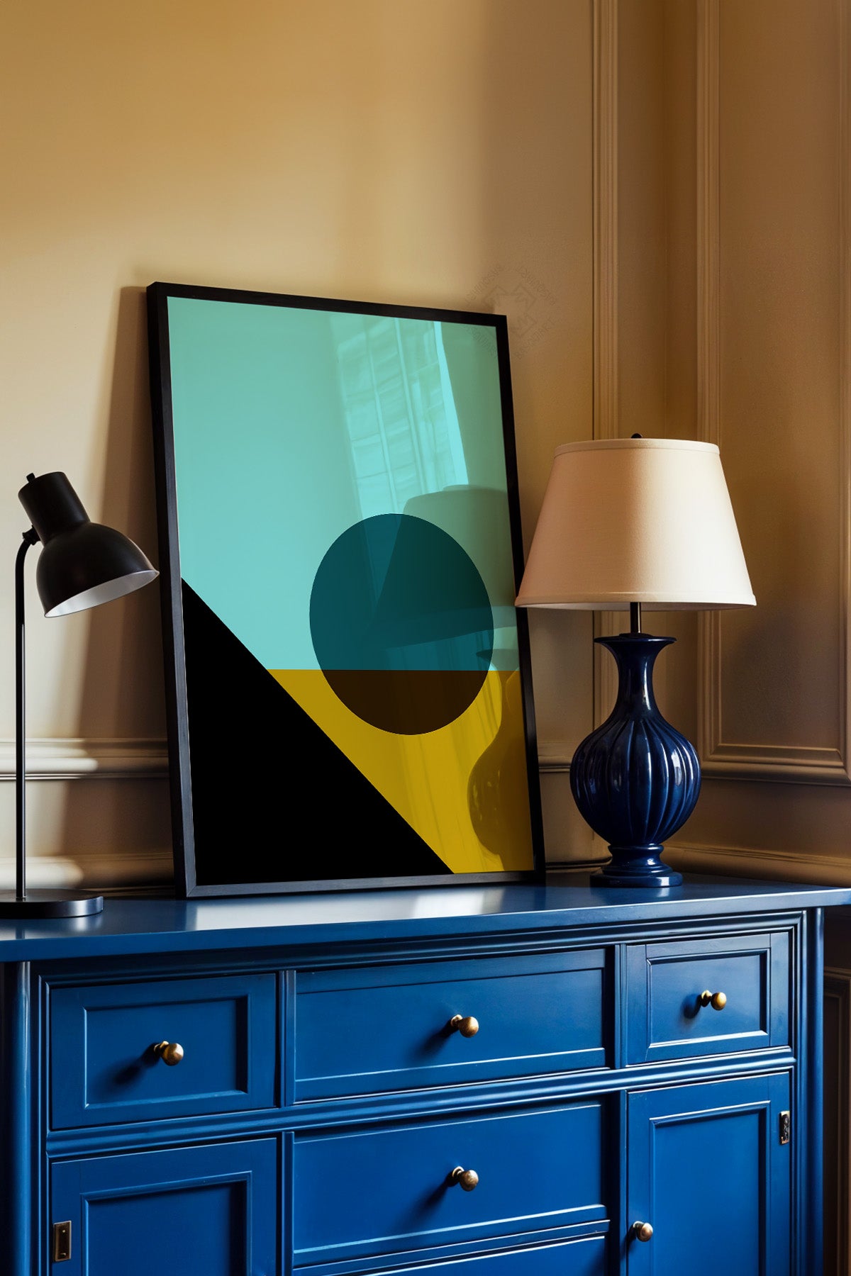 Bauhaus Serisi Siyah Çerçeveli Poster, Tablo No:80