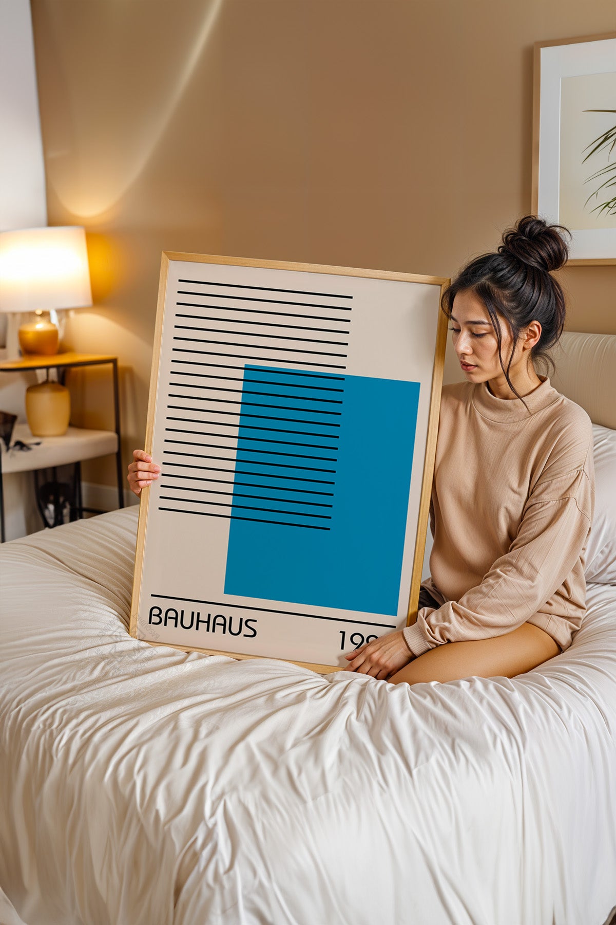 Bauhaus Serisi Ahşap Çerçeveli Poster, Tablo No:16