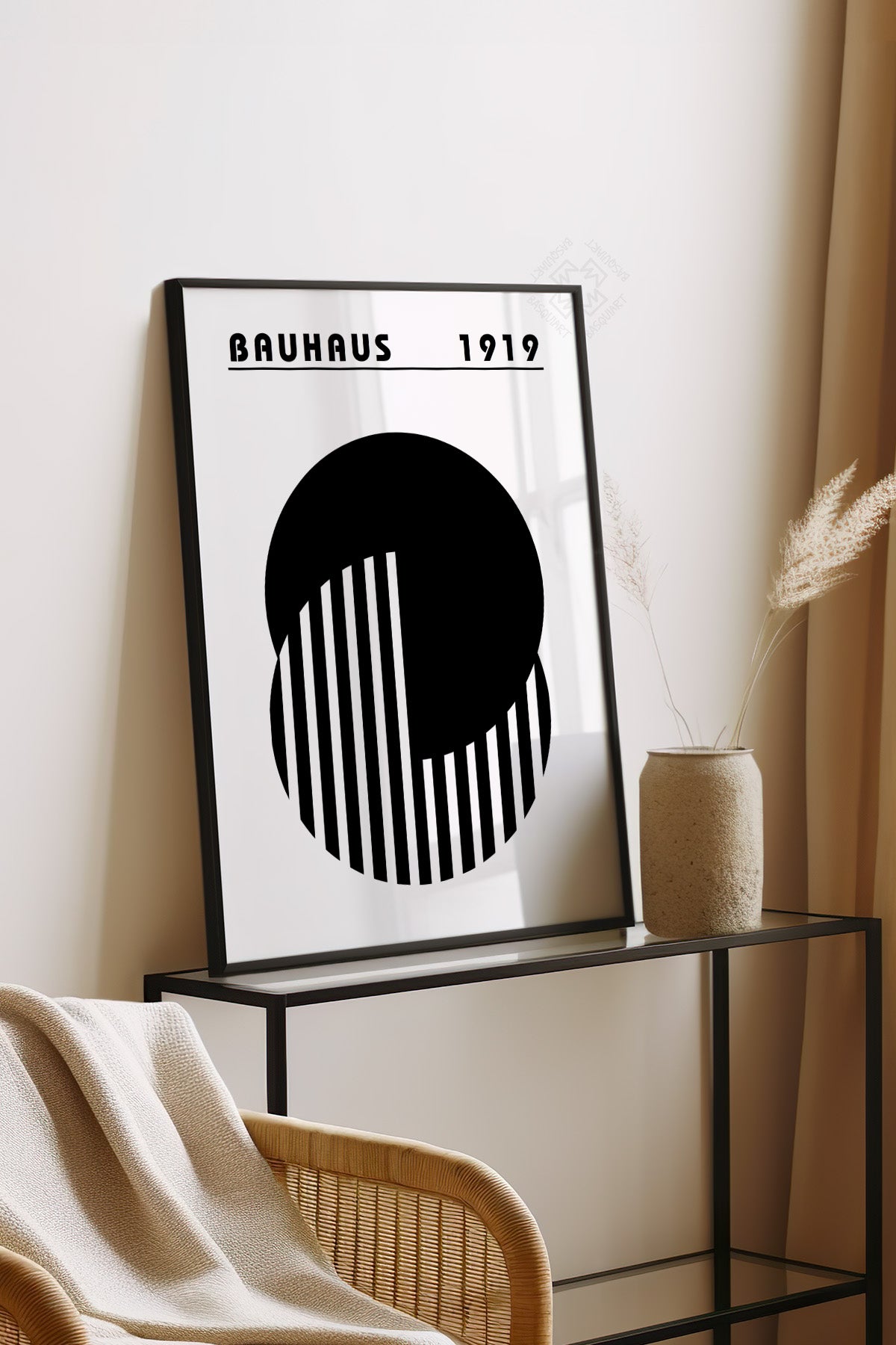 Bauhaus Serisi Siyah Çerçeveli Poster, Tablo No:50