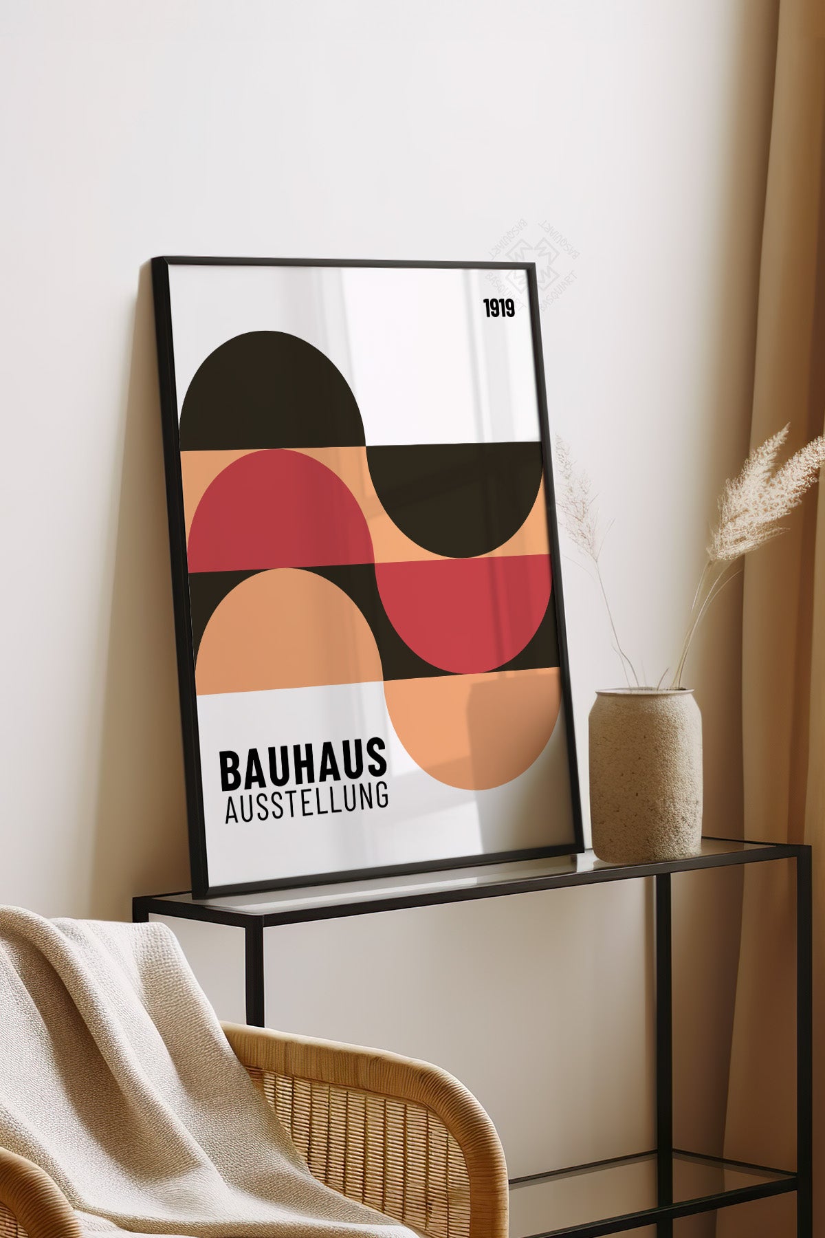 Bauhaus Serisi Siyah Çerçeveli Poster, Tablo No:88
