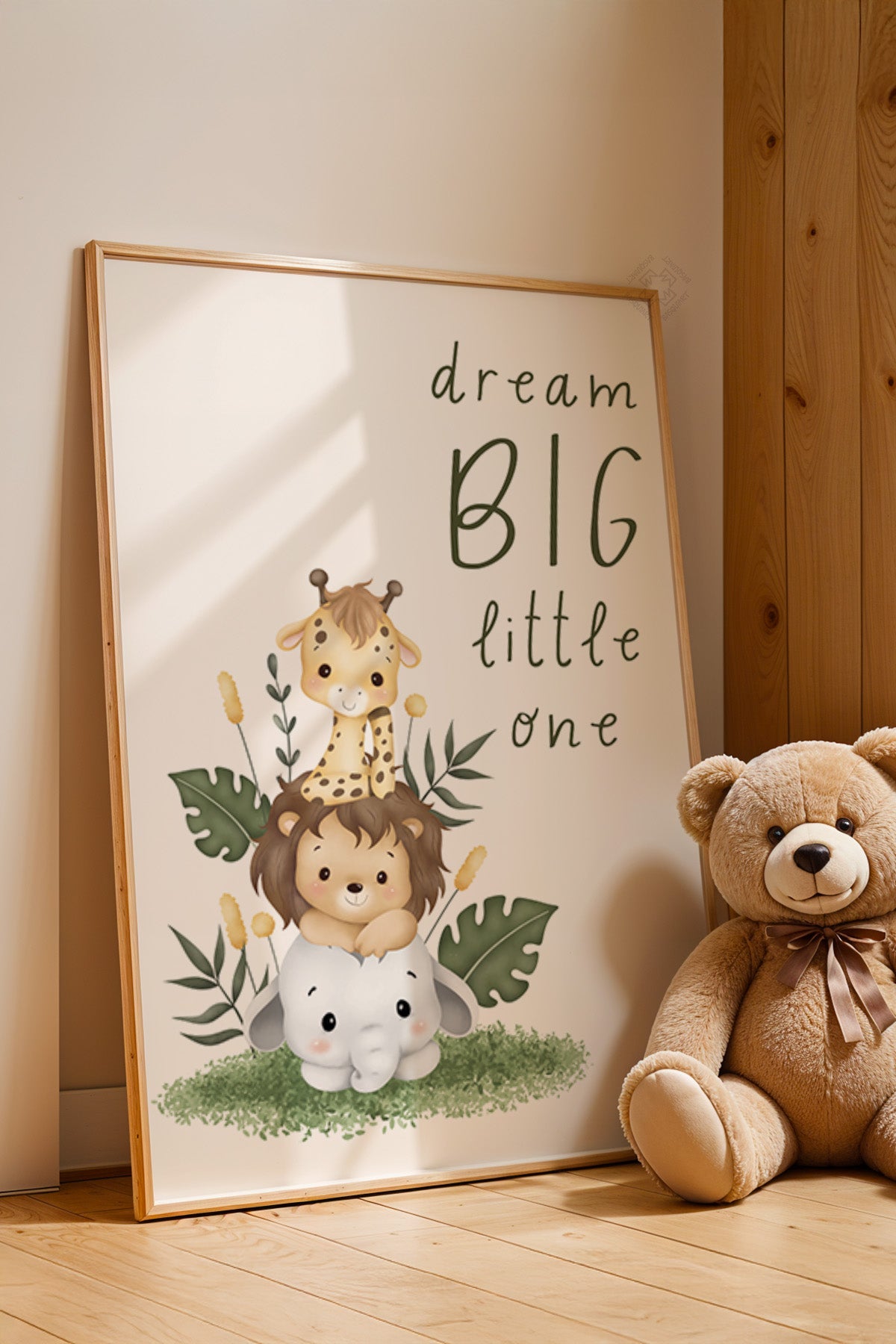 Çocuk Odası, Bebek Odası Ahşap Çerçeveli Poster, Tablo No:93