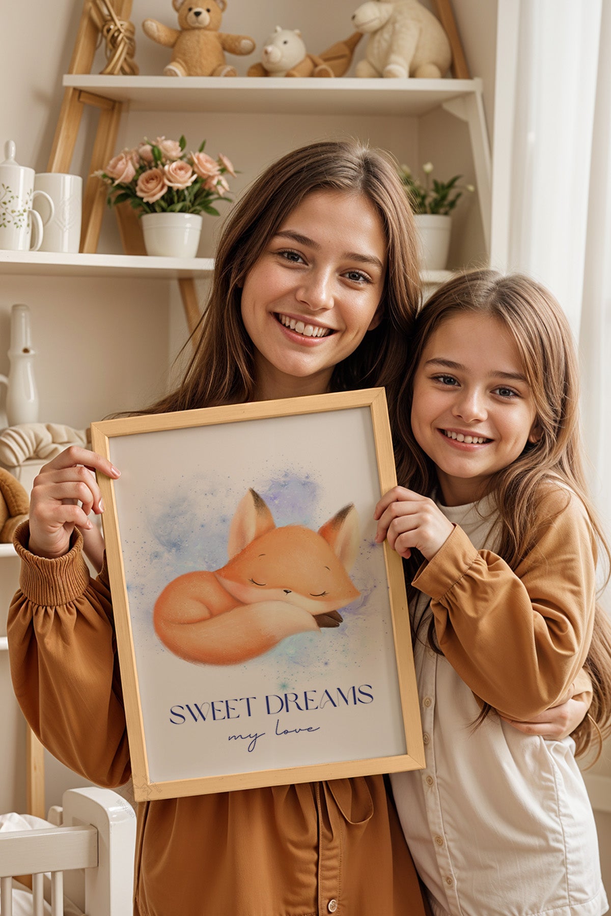 Çocuk Odası, Bebek Odası Ahşap Çerçeveli Poster, Tablo No:24
