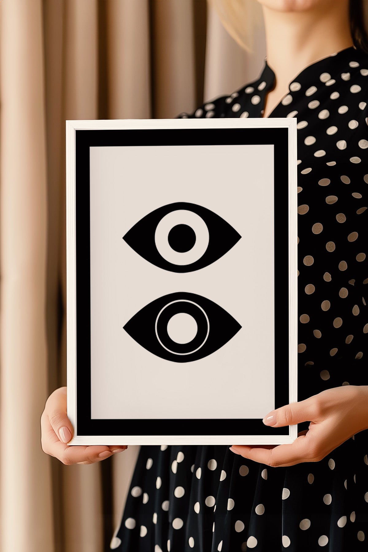 Bauhaus Serisi Beyaz Çerçeveli Poster, Tablo No:44