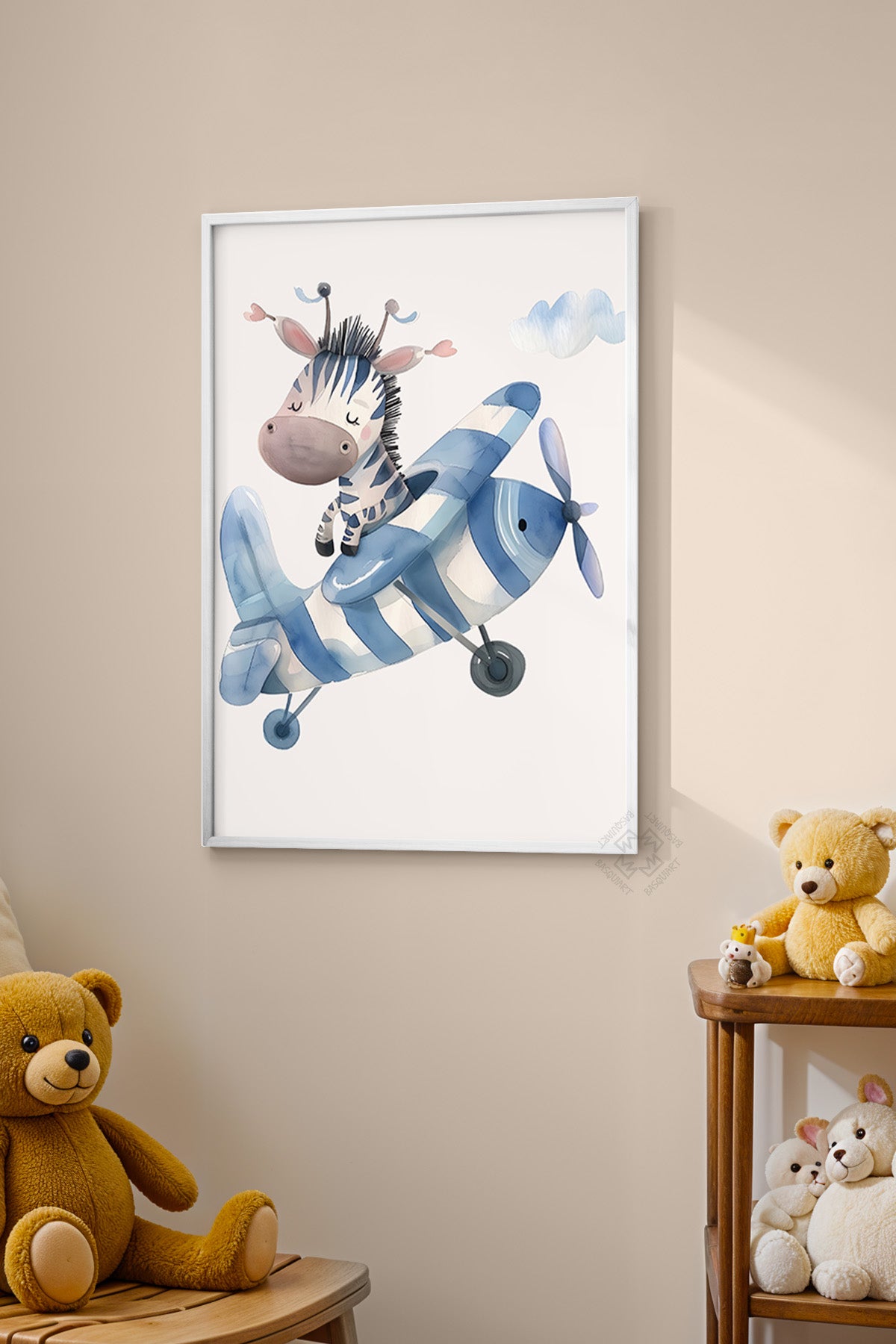 Çocuk Odası, Bebek Odası Beyaz Çerçeveli Poster, Tablo No:40
