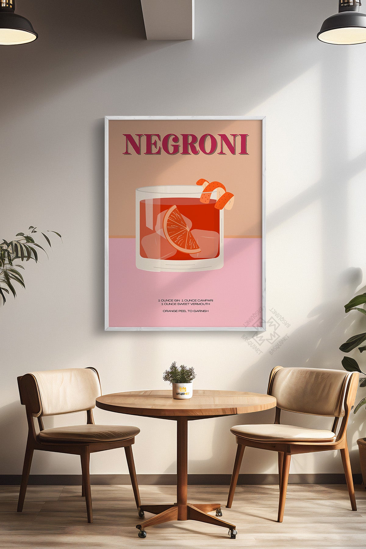 Kokteyl Serisi Beyaz Çerçeveli Poster, Tablo, Cafe, Restoran, Mutfak Duvar Dekoru No:55