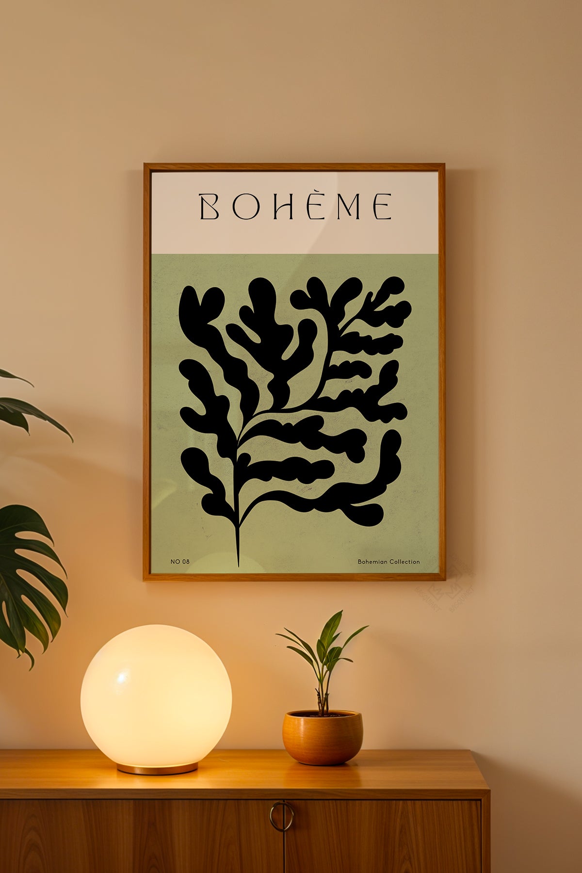 Bohemian Serisi Ahşap Çerçeveli Poster, Tablo No:56