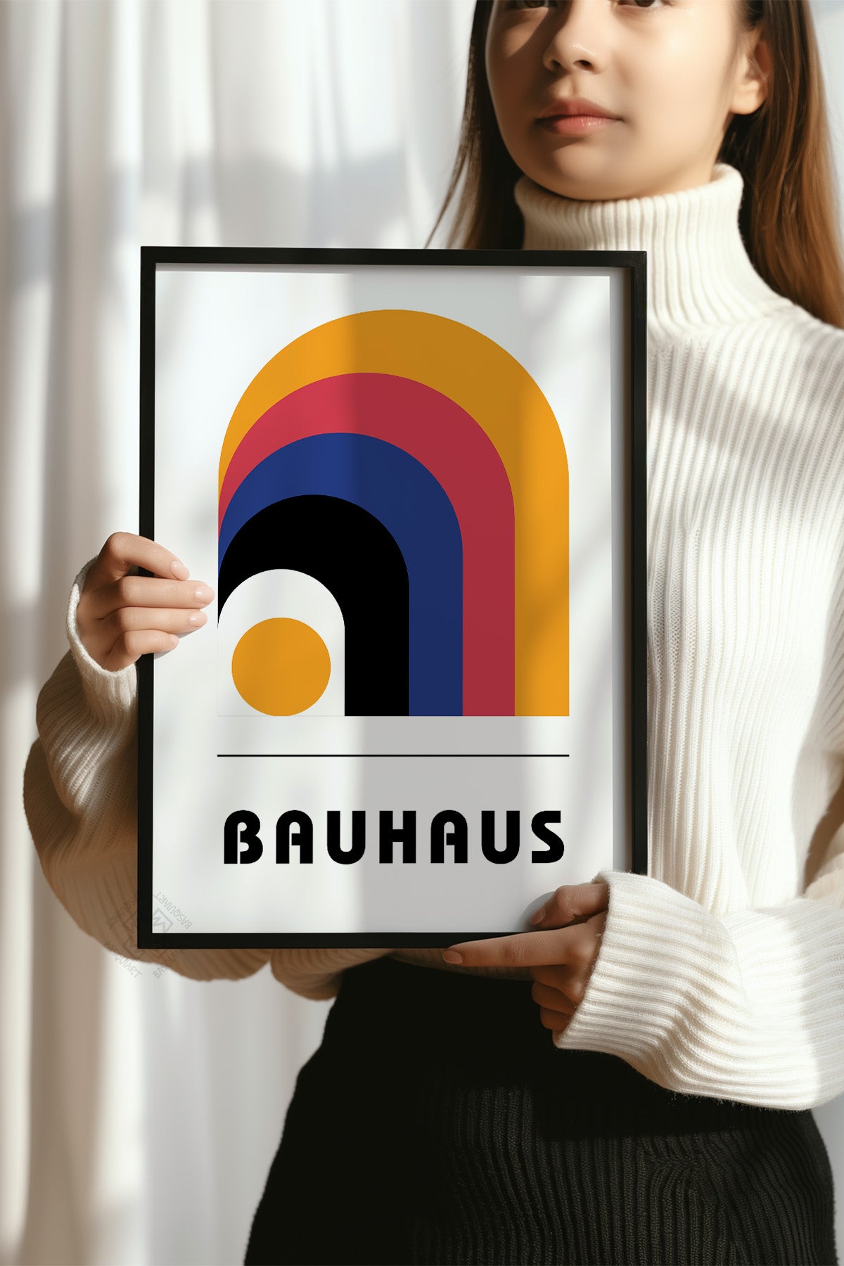 Bauhaus Serisi Siyah Çerçeveli Poster, Tablo No:111