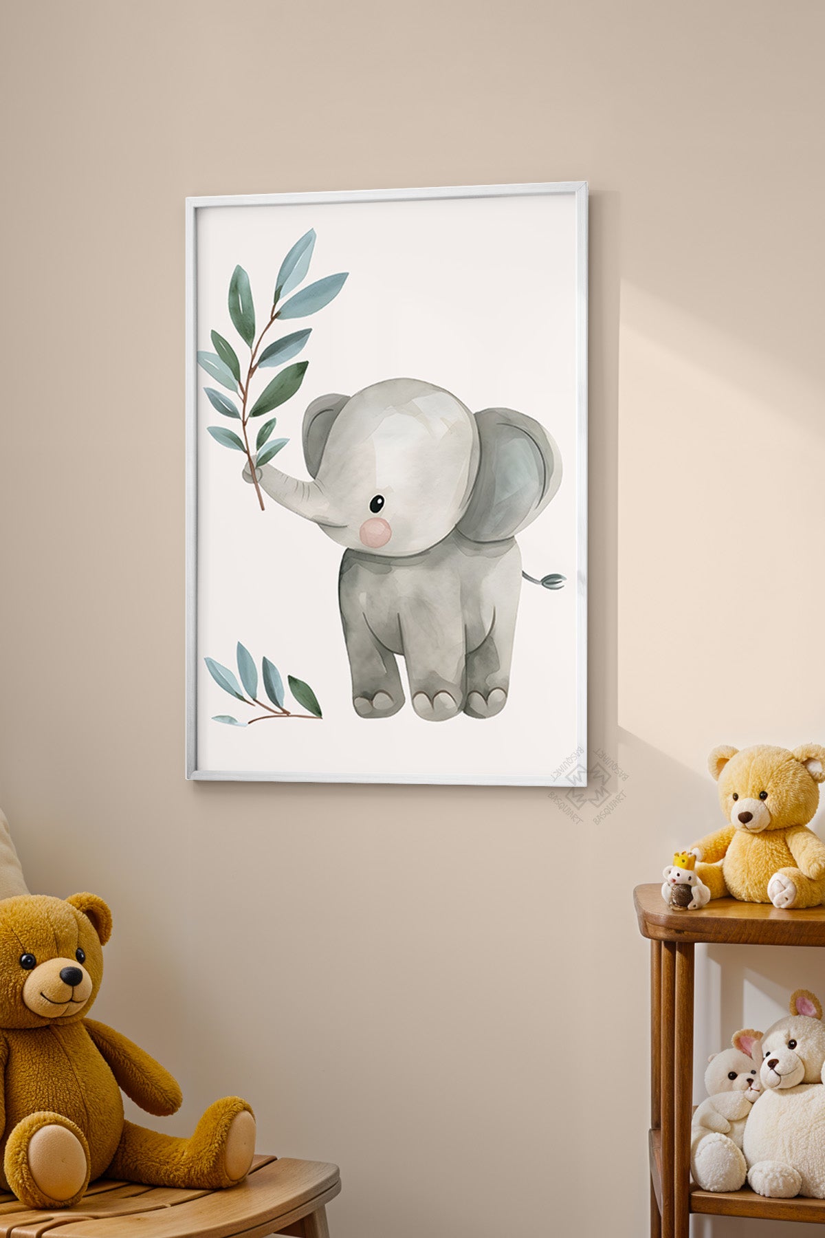 Çocuk Odası, Bebek Odası Beyaz Çerçeveli Poster, Tablo No:84